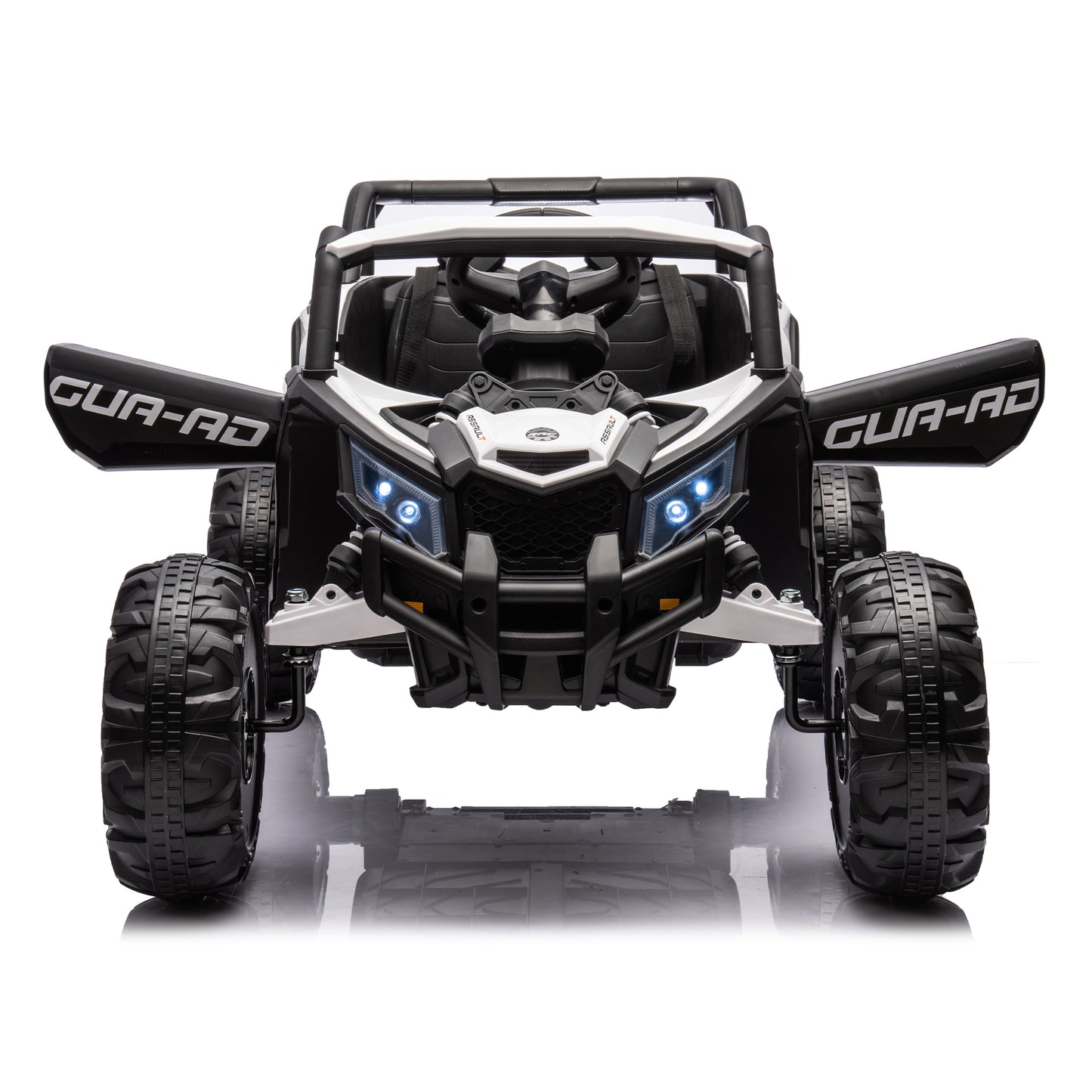 iRerts White 12V Battery Powered Ride on UTV Cars for Boys Girls, Kids Ride on Toys with Remote Control, Music, LED Light, USB, Bluetooth, 4 Wheels Kids Electric Vehicle for Christmas Birthday Gifts