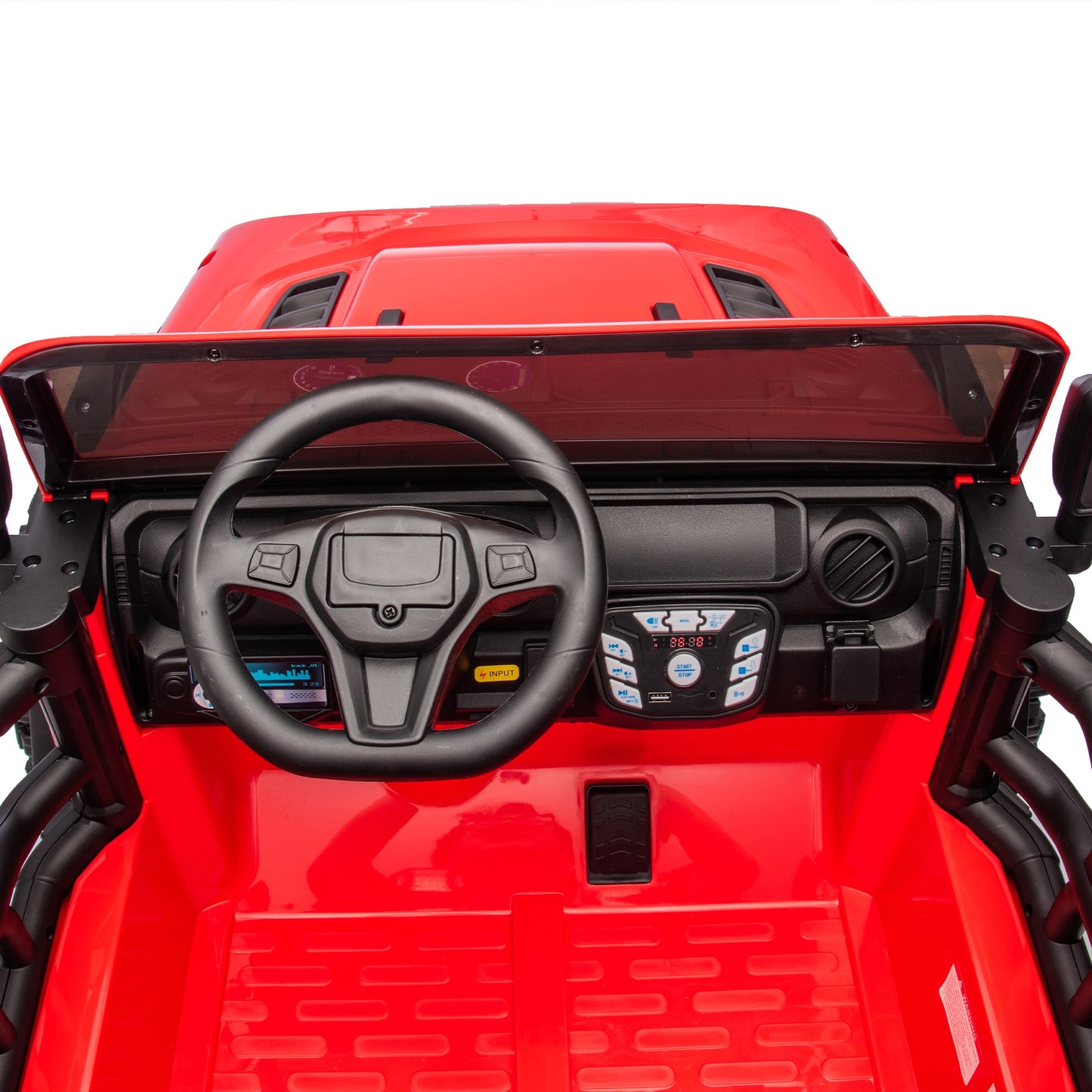 iRerts Ride on Toys for Kids 4-8, 24V 2 Seater Ride on Car with Remote Control, Powered Ride on Truck for Boys Girls Gifts, Kids Electric Vehicles with Bluetooth, USB/MP3, Light/Searchlight, Red