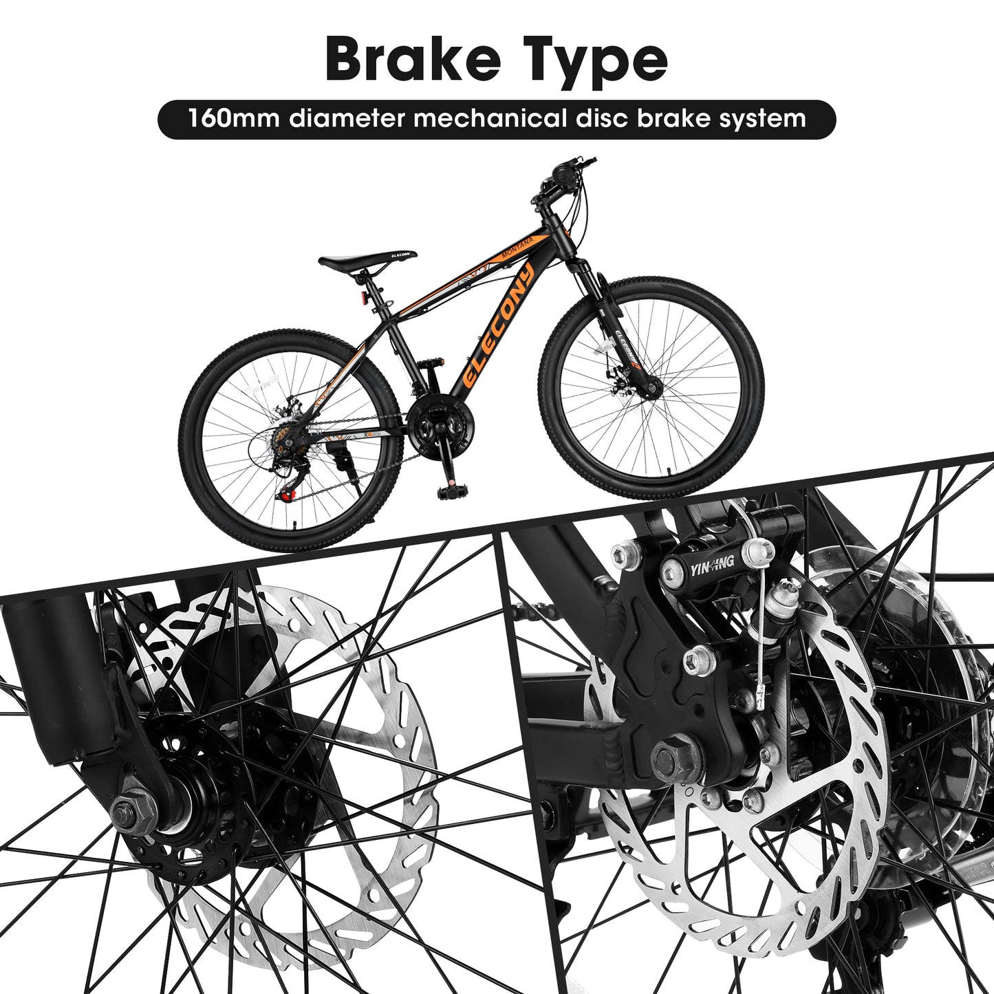 Mountain Bike, iRerts 24 Inch Mens Mountain Bike for Adults Youth, Shimano TZ500 21 Speed Mens Bicycle MTB with Disc Brake, Adult Bicycles for Men Women, Black