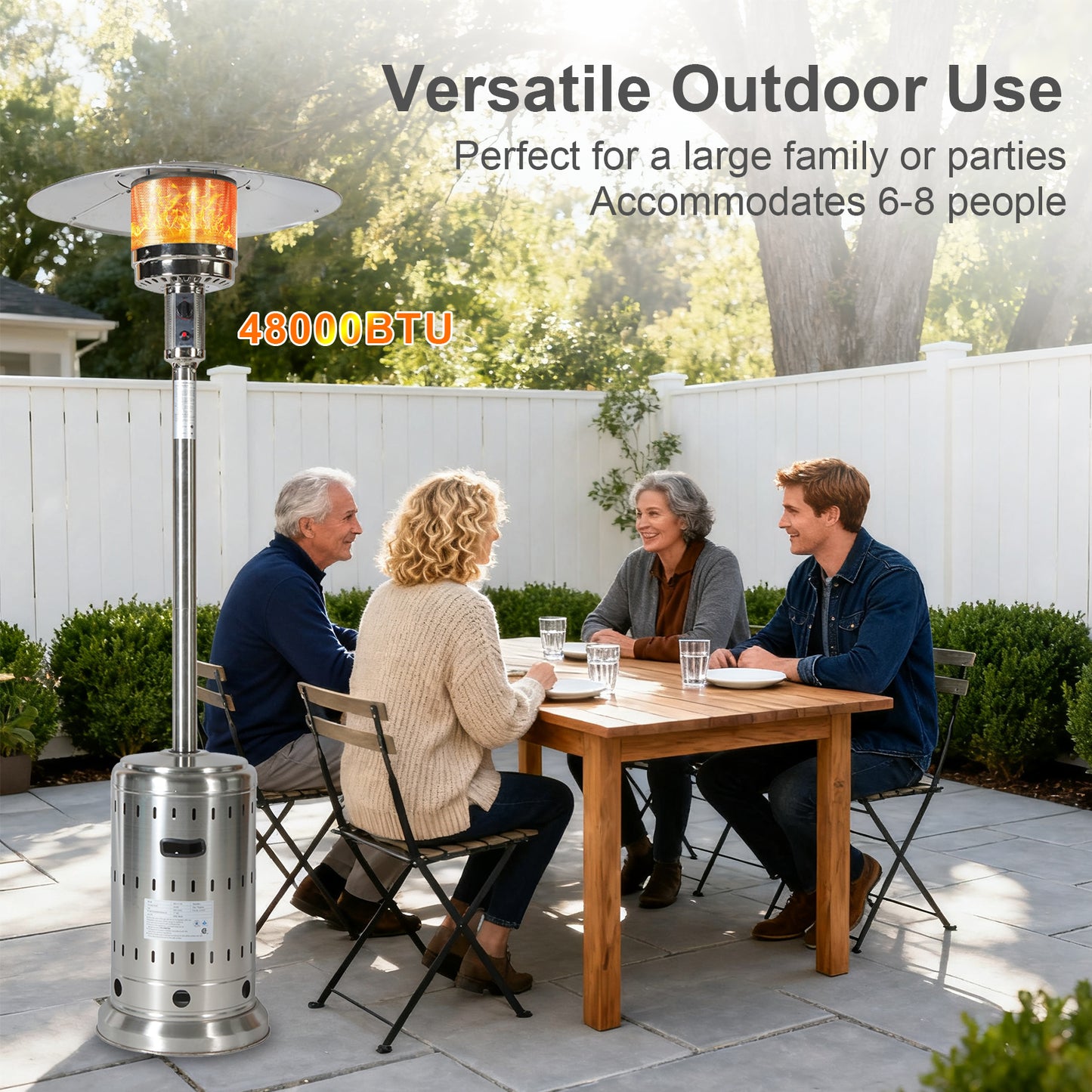 iRerts 48000 BUT Outdoor Patio Heaters, Electric Patio Heater for Outside Use, Porch Heater with Wheels, Propane Or Butane Heater, Black