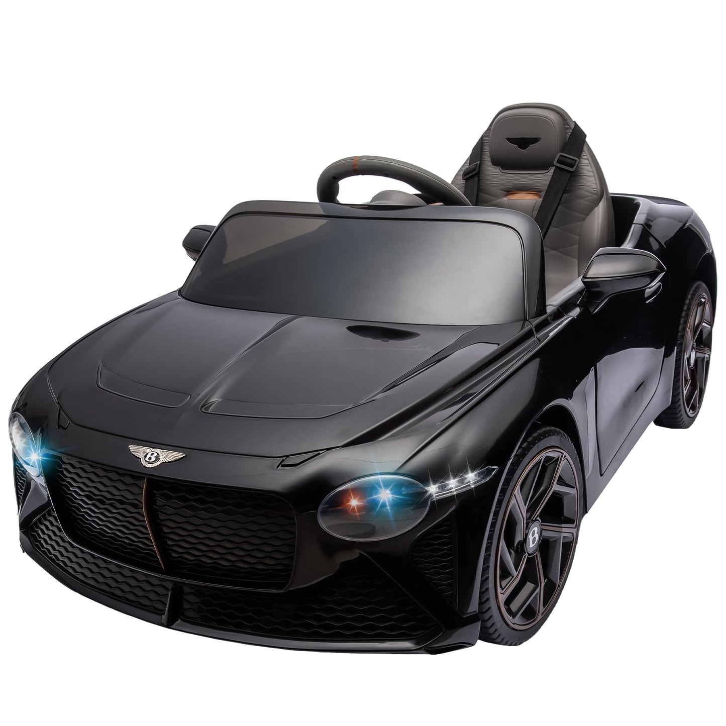 Kids Electric Car for Boys Girls Gift, Licensed Bentley Mulsanne 12V Ride On Cars with Remote Control, Battery Powered Ride On Toys with Bluetooth, USB, MP3, LED Light, Black