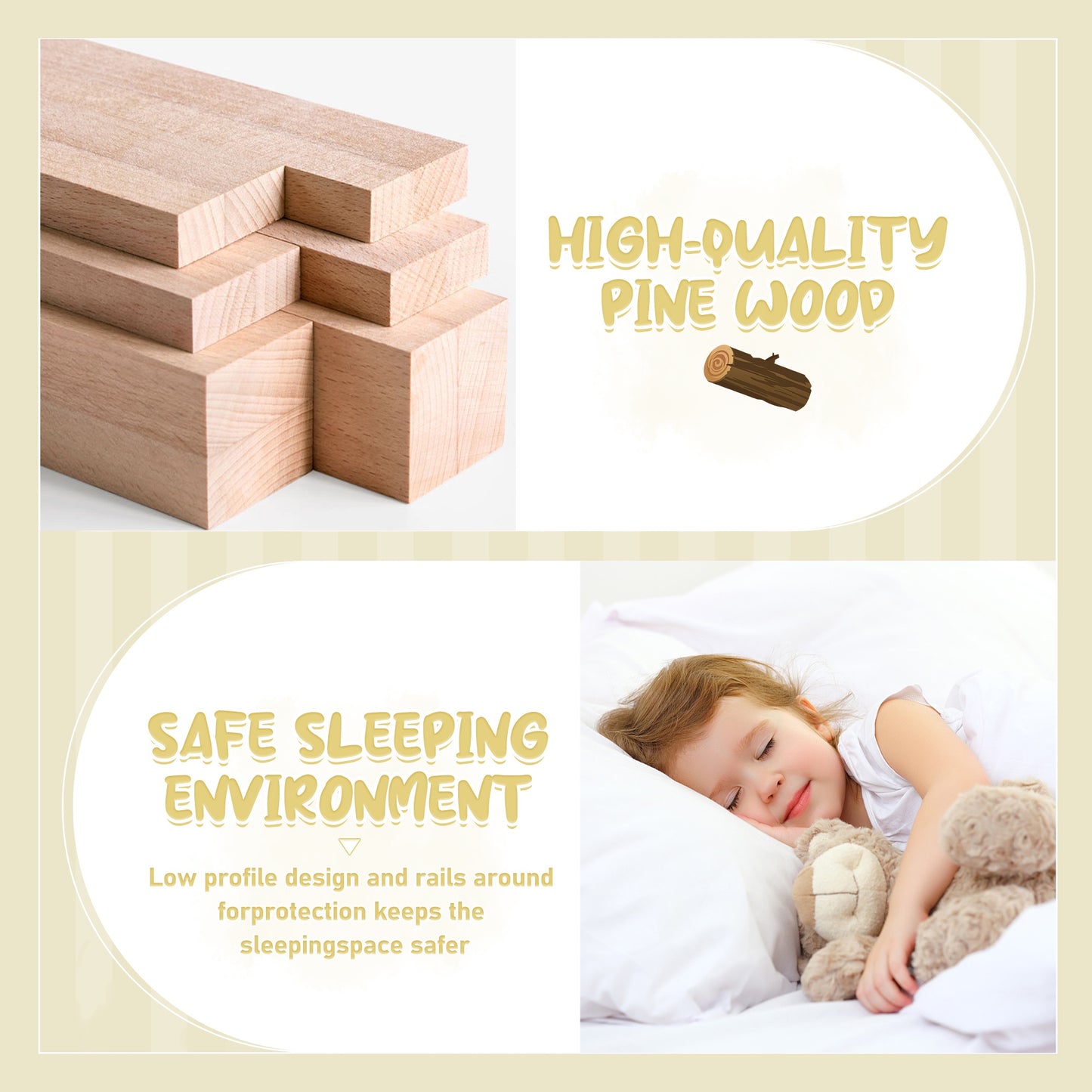iRerts Twin Floor Bed Frame for Toddlers Kids, Wood Twin Montessori Bed Frame with Slats, Fence, Door, Kids Montessori Bed Twin Size, Twin Toddler Bed Frame for Boys Girls, Gray