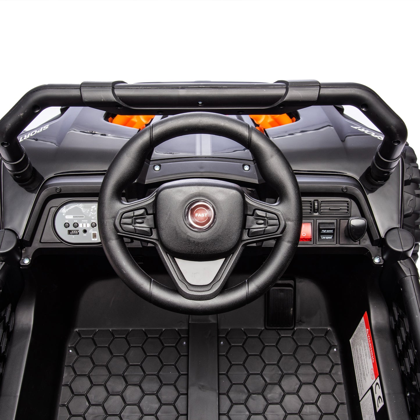 iRerts 24V Kids Ride on Toy UTV, Ride on Cars with Remote Control, Bluetooth Music, 4 Wheel Suspension, Rear Storage Space, Electric Vehicles Cars for Kids Boys Girls Gifts 3-6 Year Old, Black