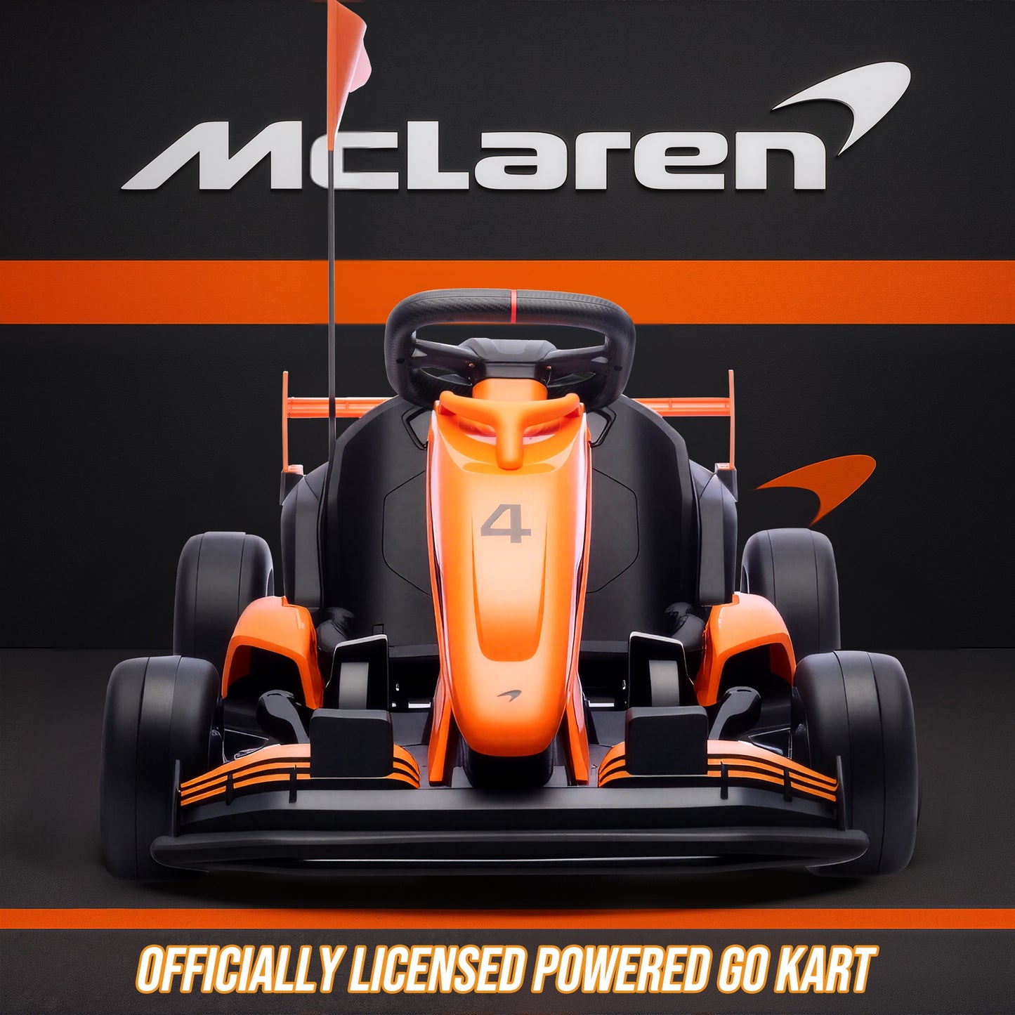36V Go Kart for Kids Ages 6+, Licensed McLaren Electric Drift Kart Car Ride on Toys for Big Kids, Crazy Go Cart with Dual 250W Motors, Adjustable Seat, 7.5MPH, LED Lights
