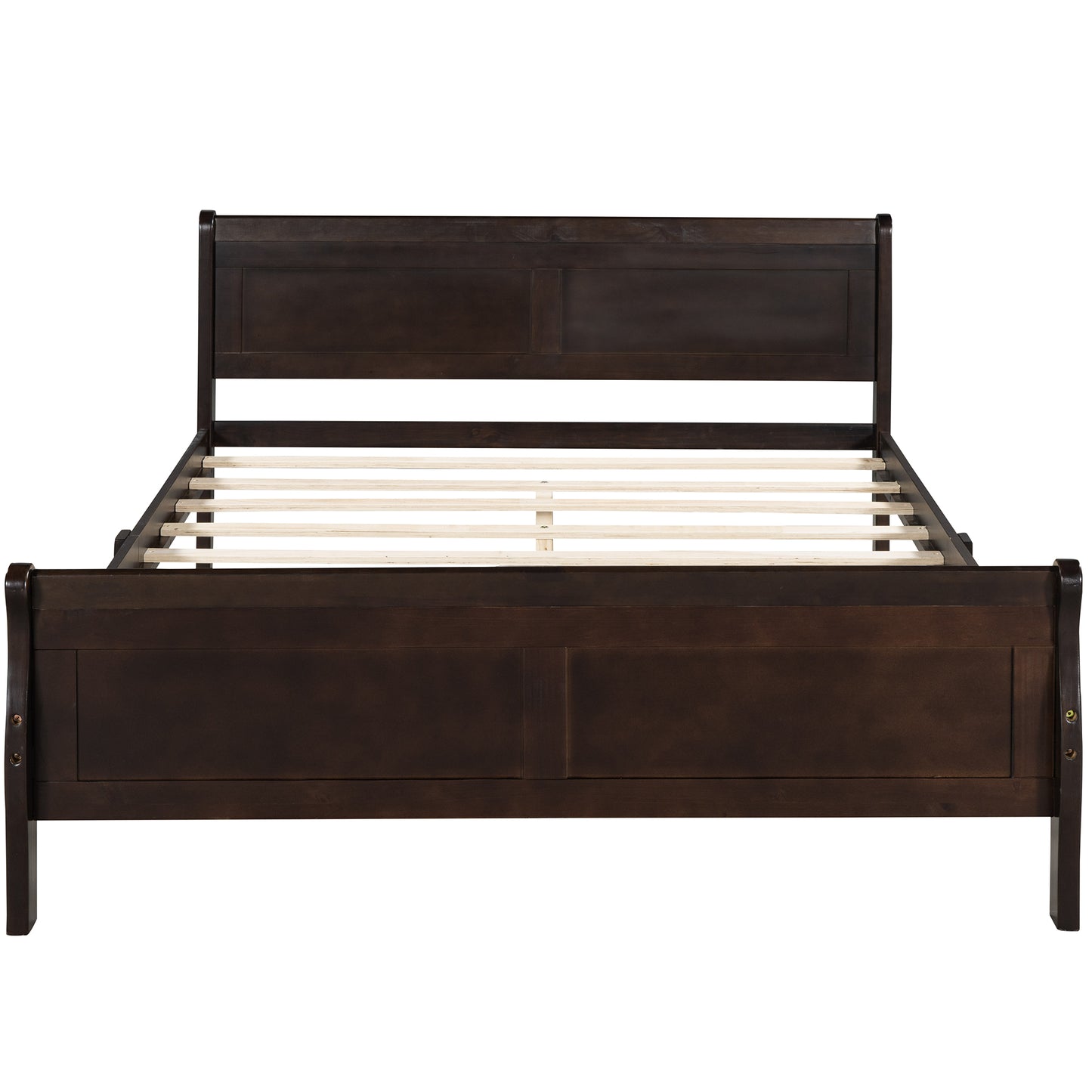 iRerts Platform Bed Frame Full, Wood Full Platform Bed Frame with Headboard and Footboard, Modern Full Size Bed Frame with Wooden Slat Support, Full Bed Frame No Box Spring Needed, Espresso