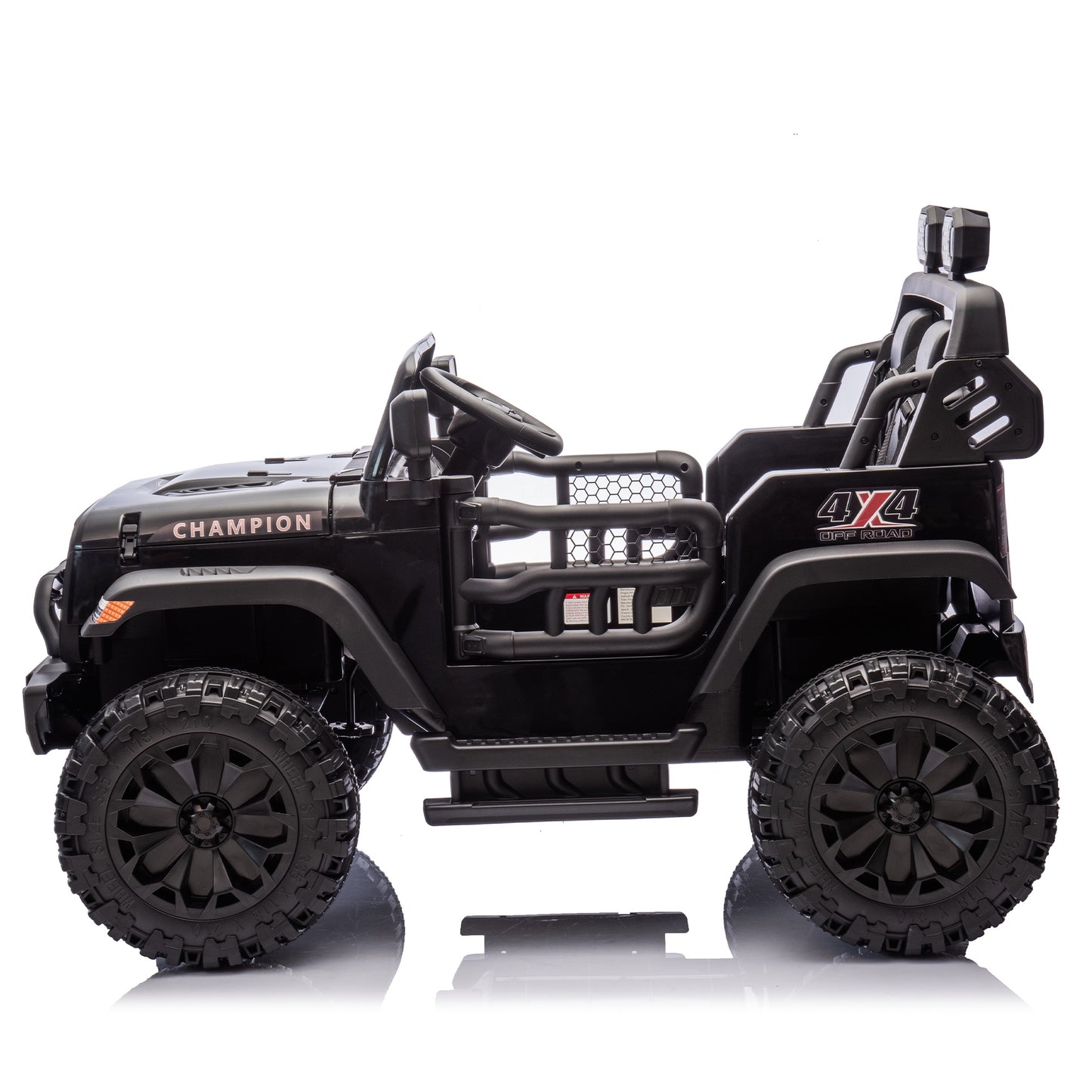 iRerts Ride on Toys for Kids 4-8, 24V 2 Seater Ride on Car with Remote Control, Powered Ride on Truck for Boys Girls Gifts, Kids Electric Vehicles with Bluetooth, USB/MP3, Light/Searchlight, Black