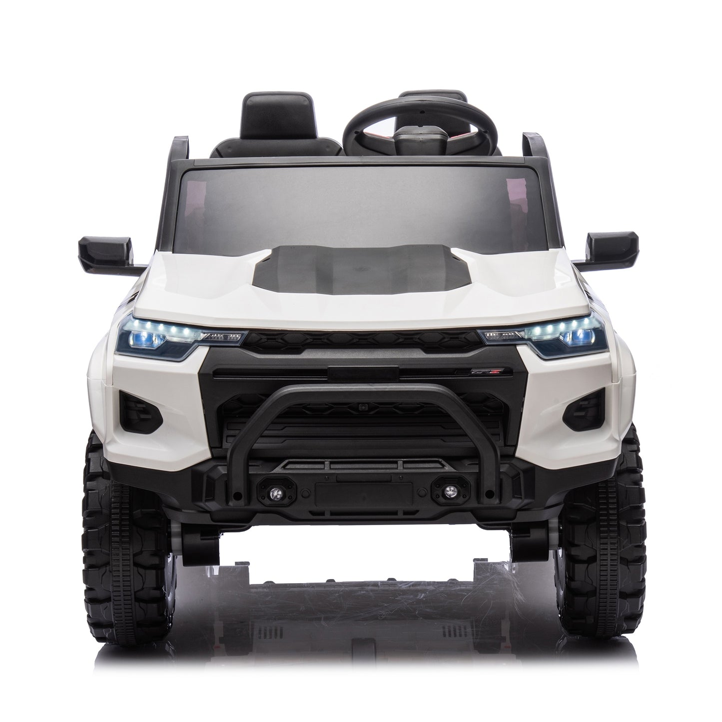 24V 2 Seater Ride on Truck, 4WD Powered Ride on Toy Car with Remote Control, Bluetooth, Music Player, 800W Motors, Back Box Storage, 3 Speeds, Kids Electric Vehicle for Boys Girls Gifts, White