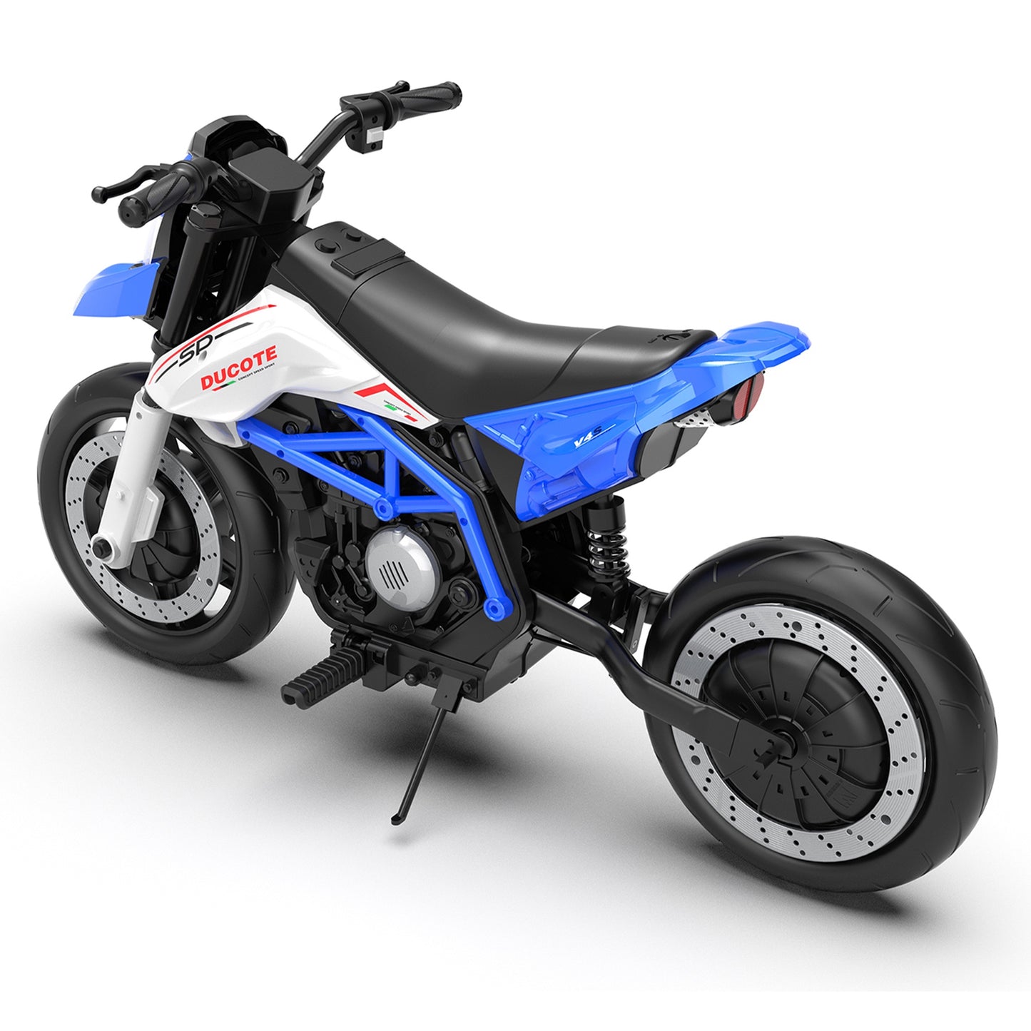 iRerts 24V Electric Dirt Bike for Kids, 200W Kids Electric Bike for Boys Girls Ages 6+, Kids Ride on Motorcycle with EVA Wheels, Suspension System, Safe Speed 4.35-9 MPH, Bluetooth Music, Blue