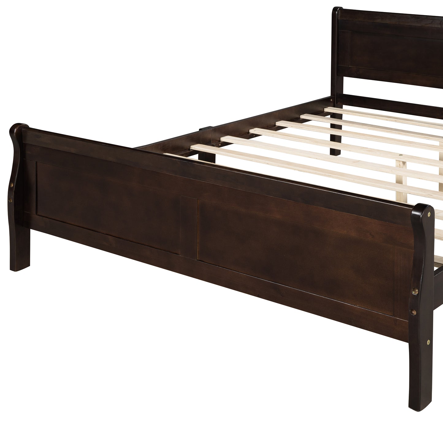 iRerts Platform Bed Frame Full, Wood Full Platform Bed Frame with Headboard and Footboard, Modern Full Size Bed Frame with Wooden Slat Support, Full Bed Frame No Box Spring Needed, Espresso