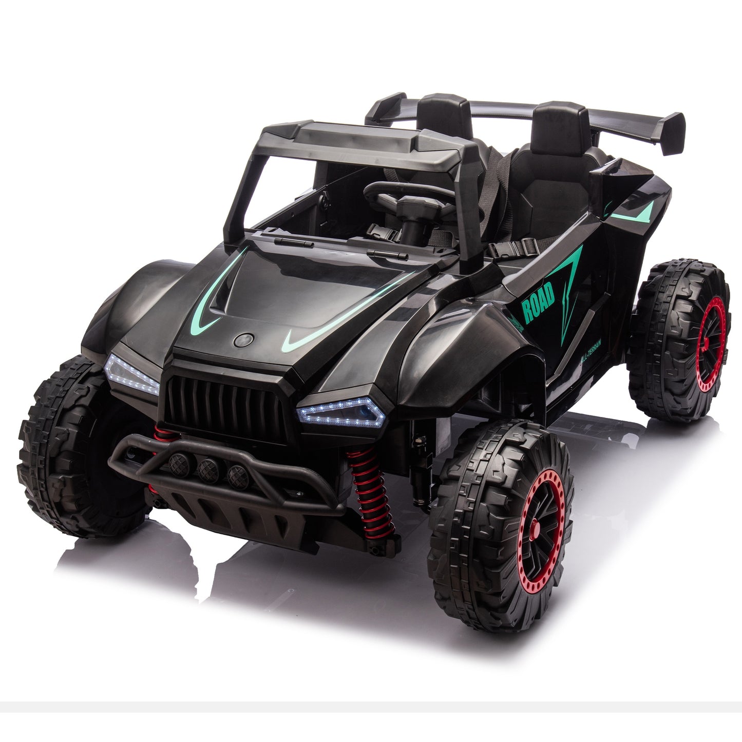 iRerts 24V Powered Ride on Cars, Ride on Toys for Big Kids Boys Girls Ages 3-8, Kids Car Electric Vehicles with Remote Control, Bluetooth, MP3/USB Ports, 4 Wheels Spring Suspension, Black