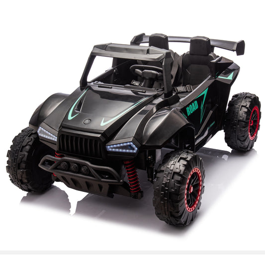 iRerts 24V Powered Ride on Cars, Ride on Toys for Big Kids Boys Girls Ages 3-8, Kids Car Electric Vehicles with Remote Control, Bluetooth, MP3/USB Ports, 4 Wheels Spring Suspension, Black