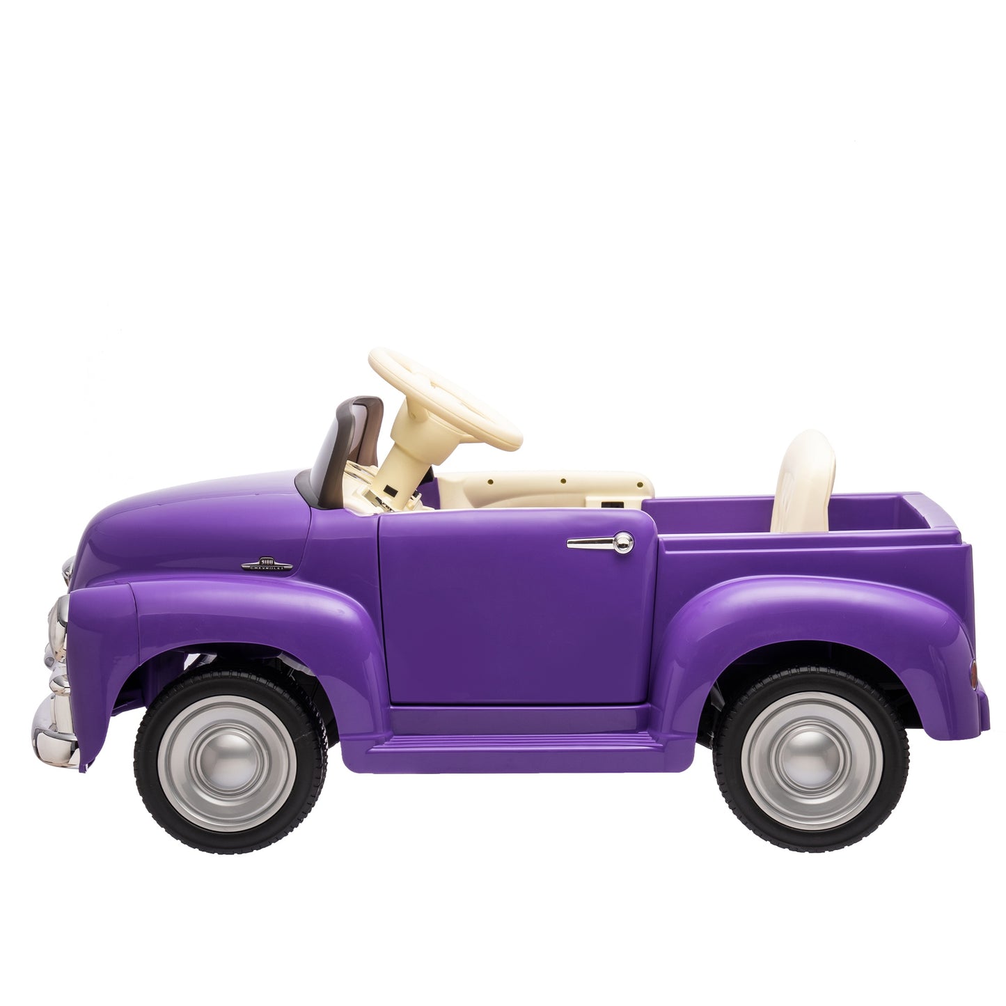 12V Powered Ride on Cars, Licensed Chevrolet 3100 Ride on Toys with Remote Control for kids Ages 3-6 Birthday Christmas Gifts, Kids Electric Car with Bluetooth, Music, USB/AUX Port, 3 Speeds, Purple