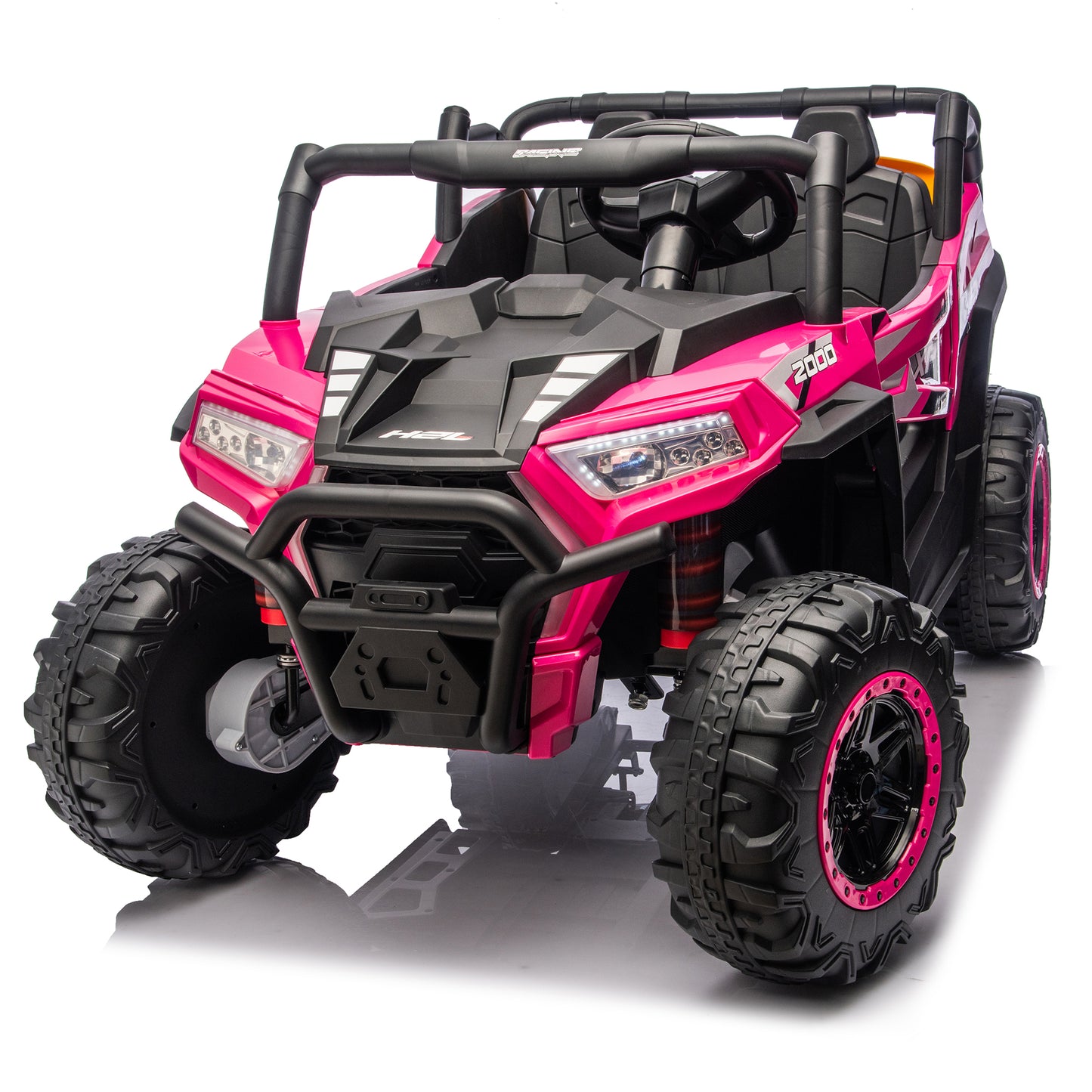 iRerts 24V Ride on Toys for Big Kids, 2 Seater Ride on Car UTV for Kids with Remote Control, Bluetooth, Music, Shovel, Storage Space, Kids Cars Electric Vehicles for Boys Girls 3-8 Ages Gifts, Black