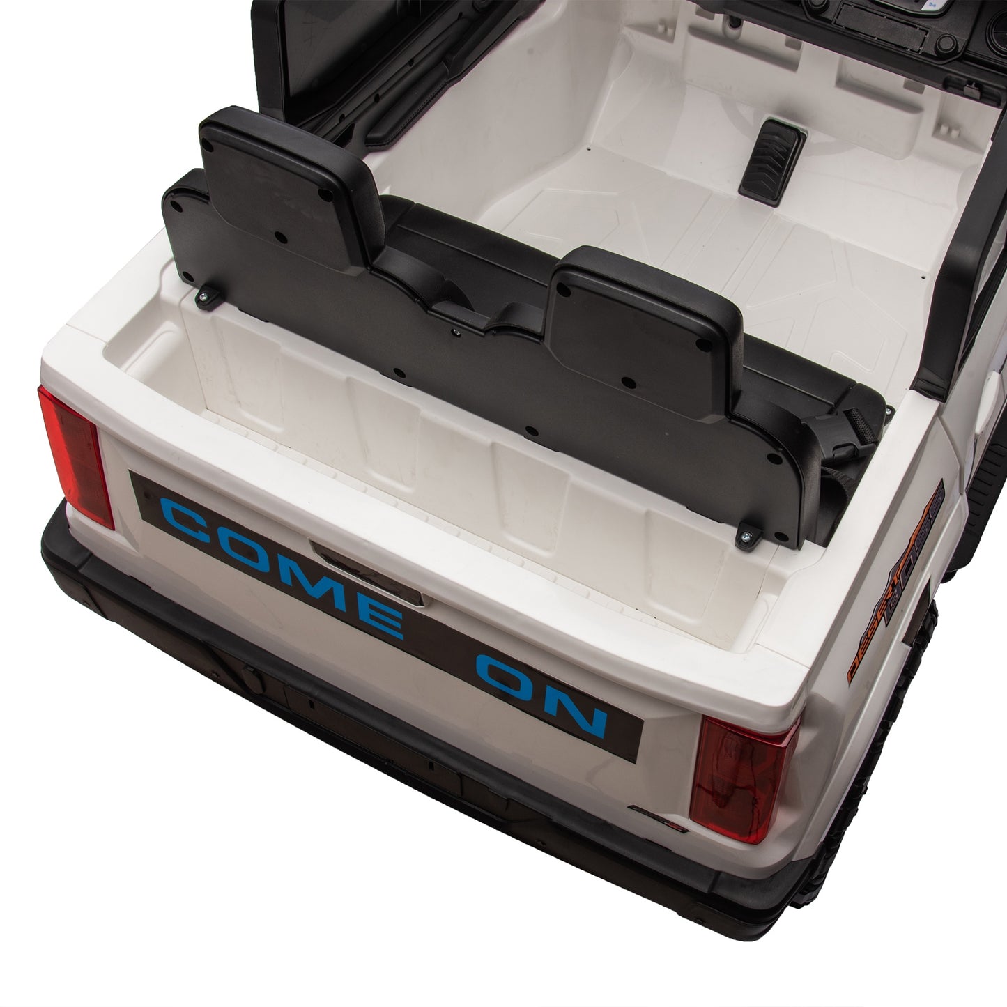 24V 2 Seater Ride on Truck, 4WD Powered Ride on Toy Car with Remote Control, Bluetooth, Music Player, 800W Motors, Back Box Storage, 3 Speeds, Kids Electric Vehicle for Boys Girls Gifts, White