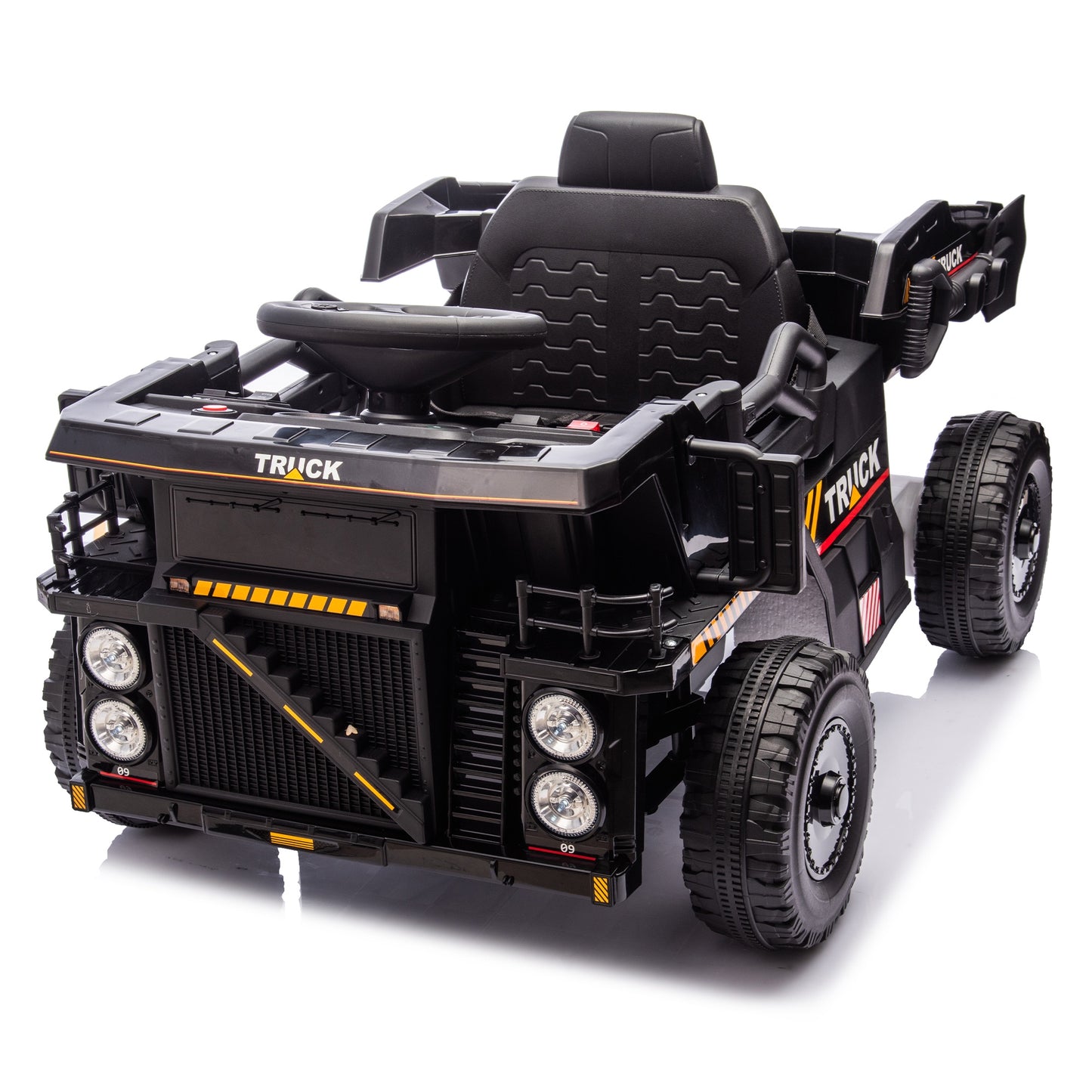 iRerts Ride On Dump Truck for Kids, 12V Powered Ride on Car with Remote Control, Electric Dump Bed, 1 Shovel, Bluetooth Music, LED Light, Kids Car Ride on Construction for Boys Girls Ages 3-5, Black