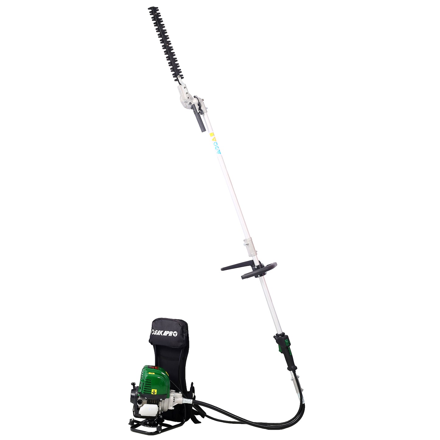 38CC 2-Cycle Gas Powered Weed Eater, iRerts Backpack 4 in 1 Multi-Functional String Trimmer with Gas Pole Saw, Hedge Trimmer, Grass Trimmer, Brush Cutter, Lawn Trimmer for Grass Garden Yard