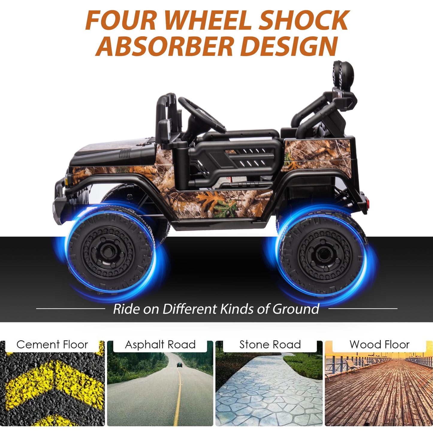 12V Ride on Cars with Remote Control, Licensed Toyota FJ Cruiser Ride on Trucks Vehicle with Bluetooth, Music, MP3/USB Port, Battery Powered Ride on Toys for Kids Boys Girls Birthday Gift, Black