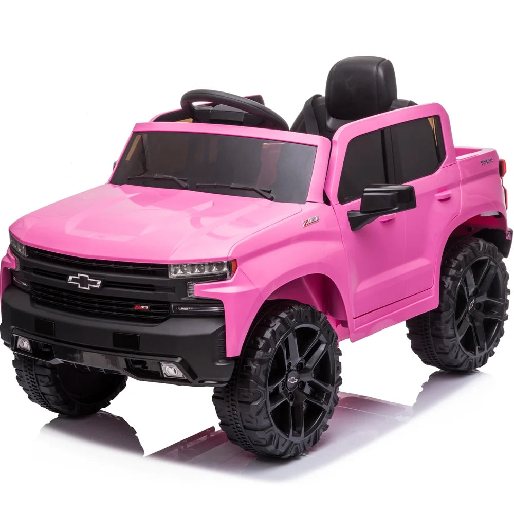 Licensed Chevrolet Electric Kids Ride On, 12V Battery Powered Ride on Car with Remote Control, MP3 Player, LED Lights, Ride on Toy with Spring Suspension for Boy Ages 3-5 Birthday Gift, Black