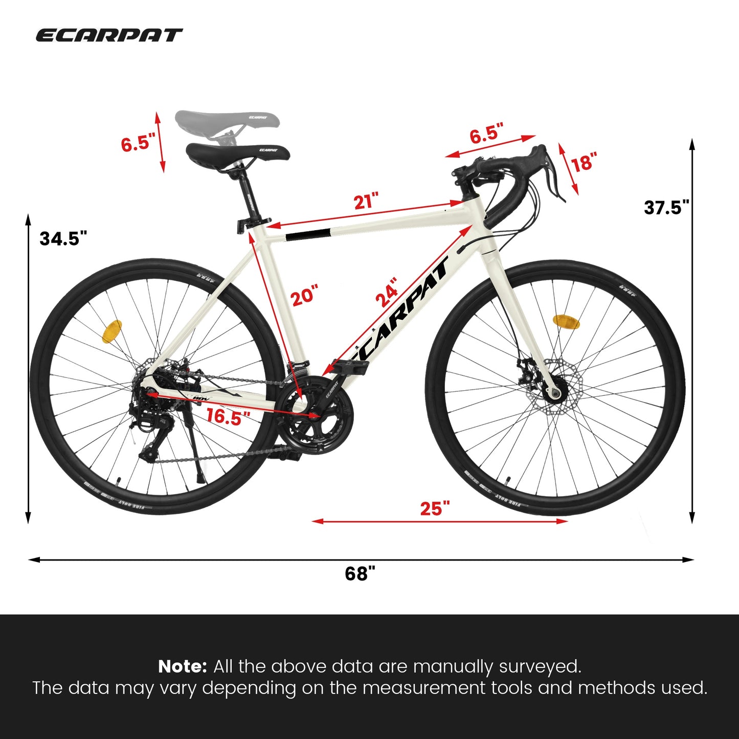 iRerts 700C Road Bike, 16 Speed Outdoor Bike for Men Women, Road Commuter Bike with Disc Brakes, Aluminum Frame, Lightweight Racing Bike Adult Bicycle L Size, Cream