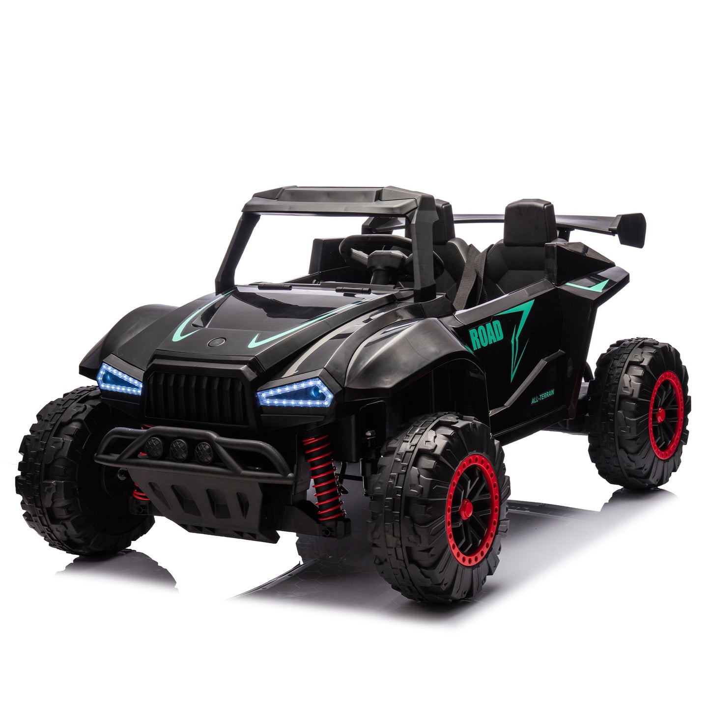 iRerts 24V Powered Ride on Cars, Ride on Toys for Big Kids Boys Girls Ages 3-8, Kids Car Electric Vehicles with Remote Control, Bluetooth, MP3/USB Ports, 4 Wheels Spring Suspension, Black