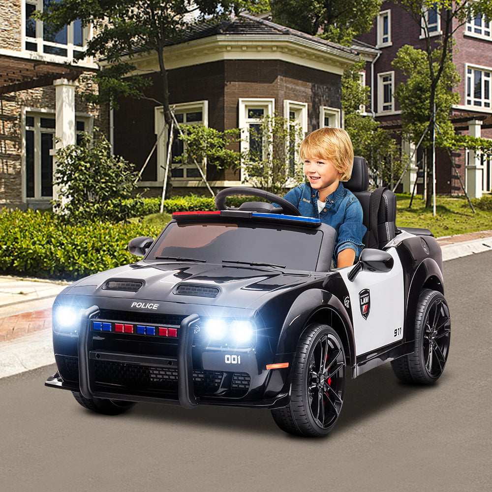 Kids Ride on Police Cars with Remote Control, Licensed Dodge Challenger Battery Powered Kids Electric Car, Ride on Toys for Kids Boys Girls 3-5 Ages Gift with Bluetooth, Music, USB/MP3 Port, LED Light