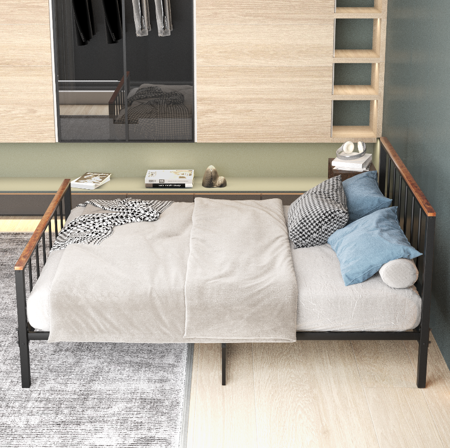 Metal Full Size Bed Frame with Headboard and Footboard Platform Metal Bed Frame Full for Adults Teens Kids, Metal Full Bed Frame, Bedroom Furniture, No Box Spring Needed, Black