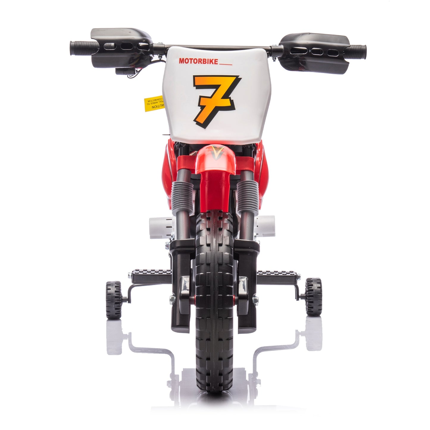 iRerts 12V Electric Dirt Bike with Twist Grip Throttle, Powered Ride on Motorcycle with 2 Training Wheels, Rear suspension, Ride on Toys Kids Motorcycle for Boys Girls Gifts Ages 3-8, Red