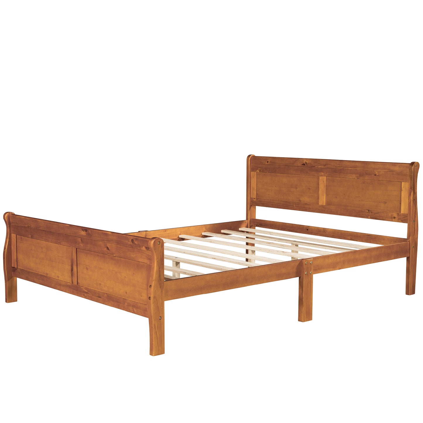 iRerts Wood Queen Platform Bed Frame, Modern Queen Bed Frame with Headboard, Queen Size Wood Platform Bed with Wooden Slat Support, No Box Spring Needed, Easy Assembly, Oak