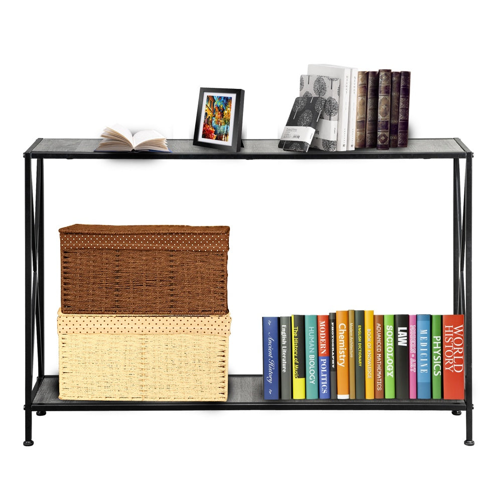 iRerts Console Table Narrow Sofa Table with Metal Frame, Entryway Table with MDF Tabletop, Industrial Skinny Hallway Table Sofa Tables Narrow Long for Hallway Living Room Home Office Entrance, Black