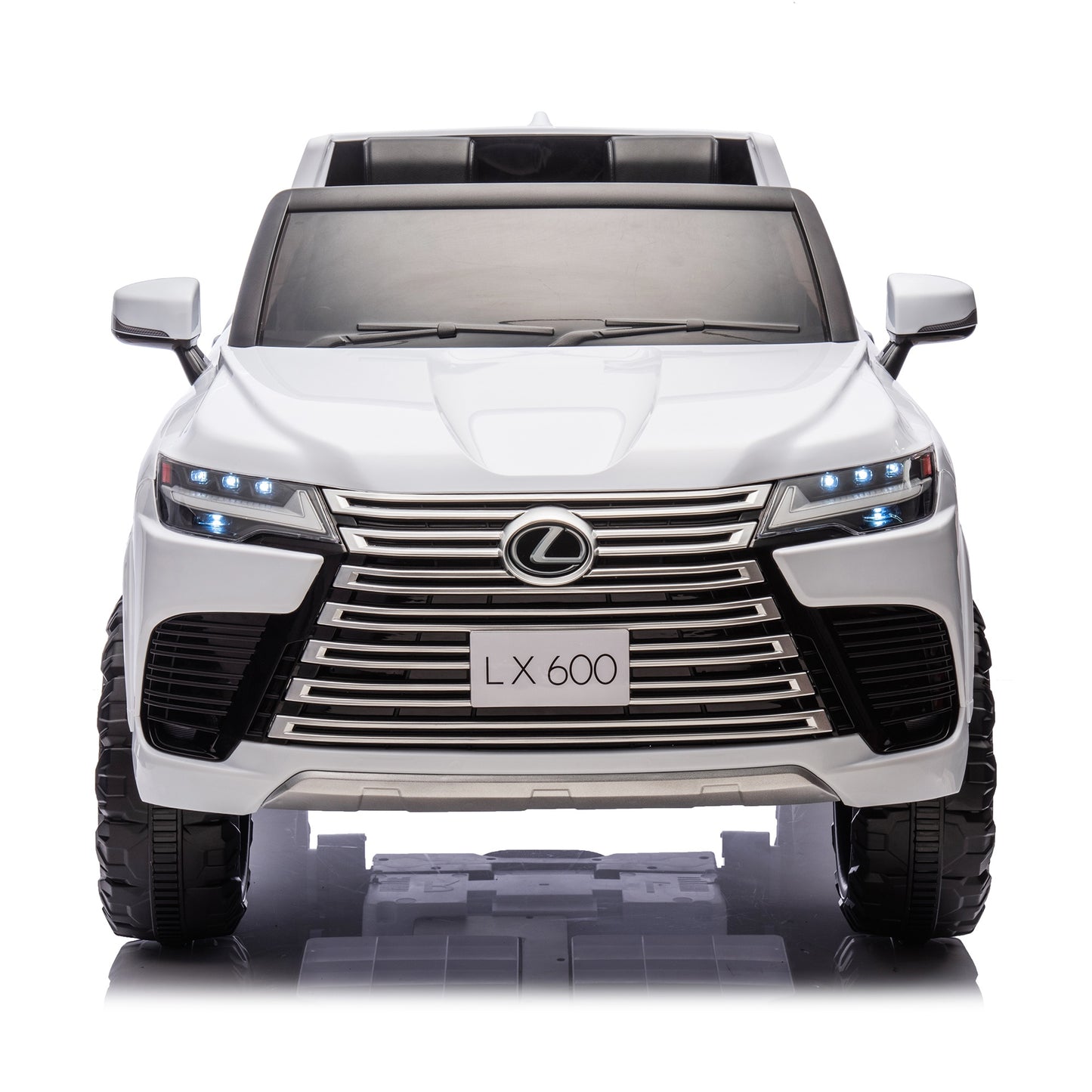 24V 2 Seater Electric Ride on Car, Licensed LEXUS LX600 Battery Powered Kids Electric Cars, Ride on Toys for Kids 4-7 with Remote Control, Bluetooth Music, 4 Wheel Suspension, LED Lights, White