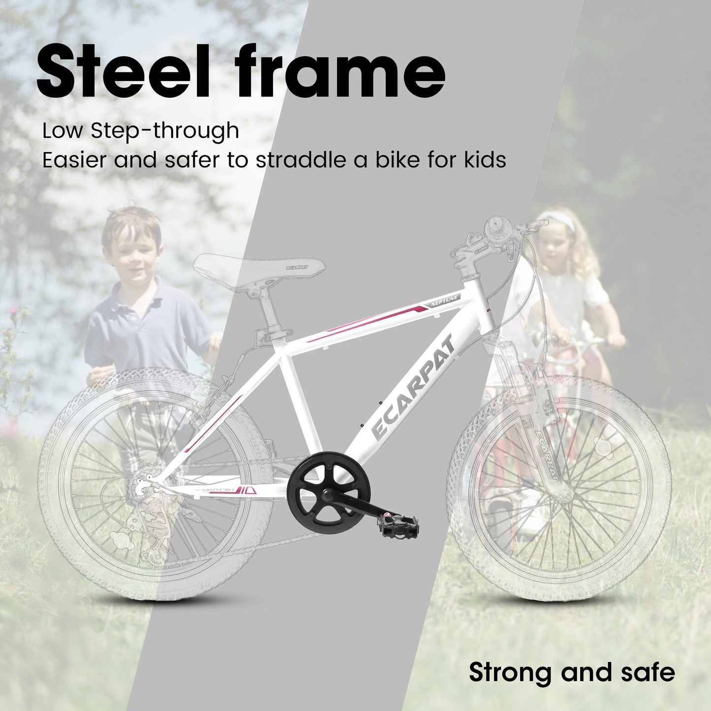 iRerts 20" Kids Bike for 8-12 Year Olds Boys Girls, Gears Shimano 7 Speed Mountain Bike for Kids, Children Bicycle with Adjustable Seat Saddle, Steel Frame Girls Boys Sports Bikes with V-Brake, White