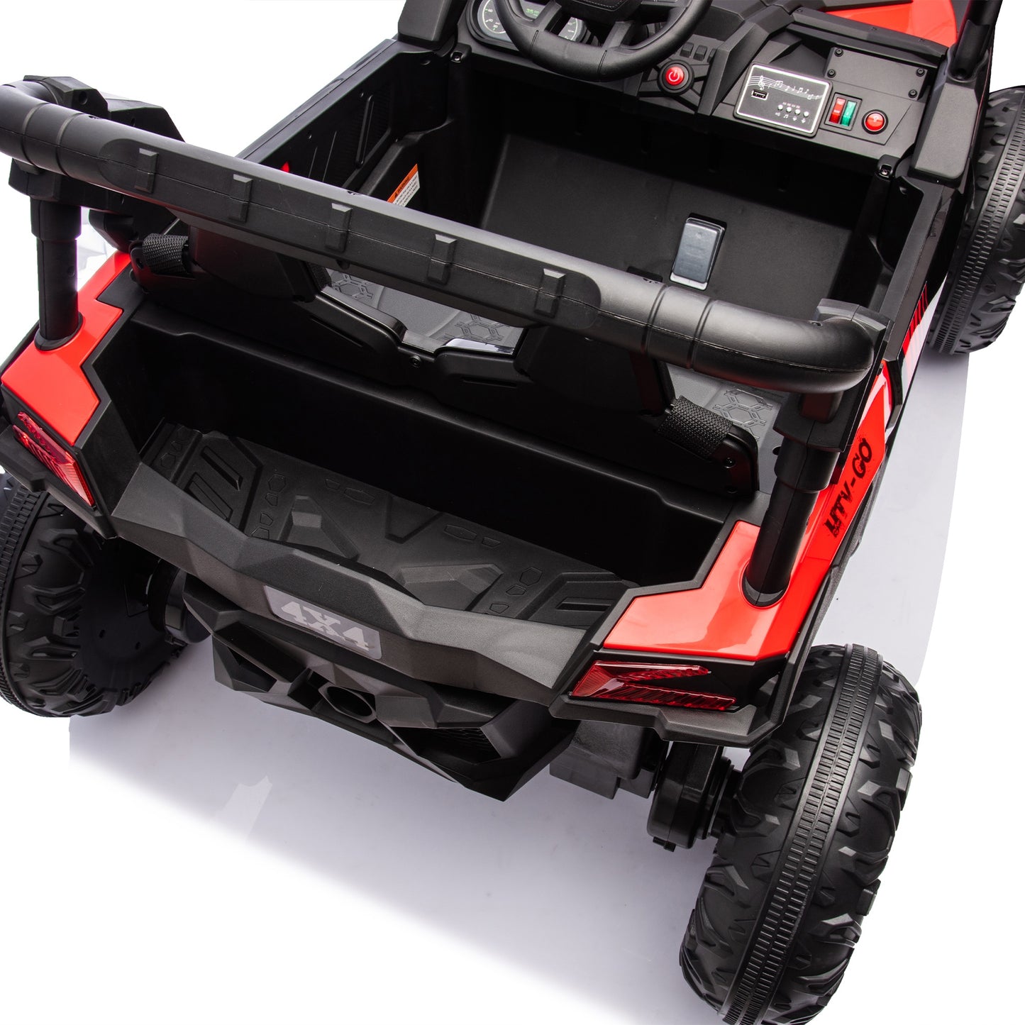 iRerts 2 Seater Ride on Car, 24V Powered Ride on Toys UTV with Remote Control, LED Lights, Bluetooth Music, 3 Speeds, Storage Space, Electric Vehicle for Kids Boys Girls Ages 3-8 Gifts, Red