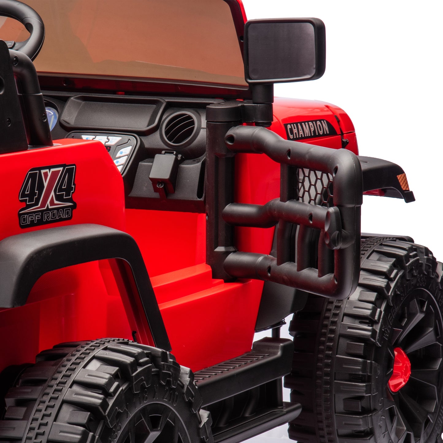 iRerts Ride on Toys for Kids 4-8, 24V 2 Seater Ride on Car with Remote Control, Powered Ride on Truck for Boys Girls Gifts, Kids Electric Vehicles with Bluetooth, USB/MP3, Light/Searchlight, Red