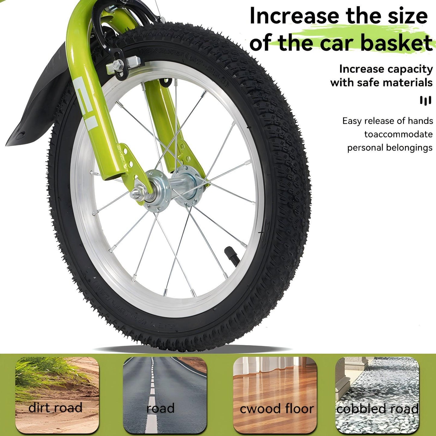iRerts Kids Bike with Training Wheels, 16 Inch Kids Bicycle for Boys Girls Ages 4-8 Years Old, Girls Bicycles for Kids with Adjustable Seat, Fender and Varrier, Green