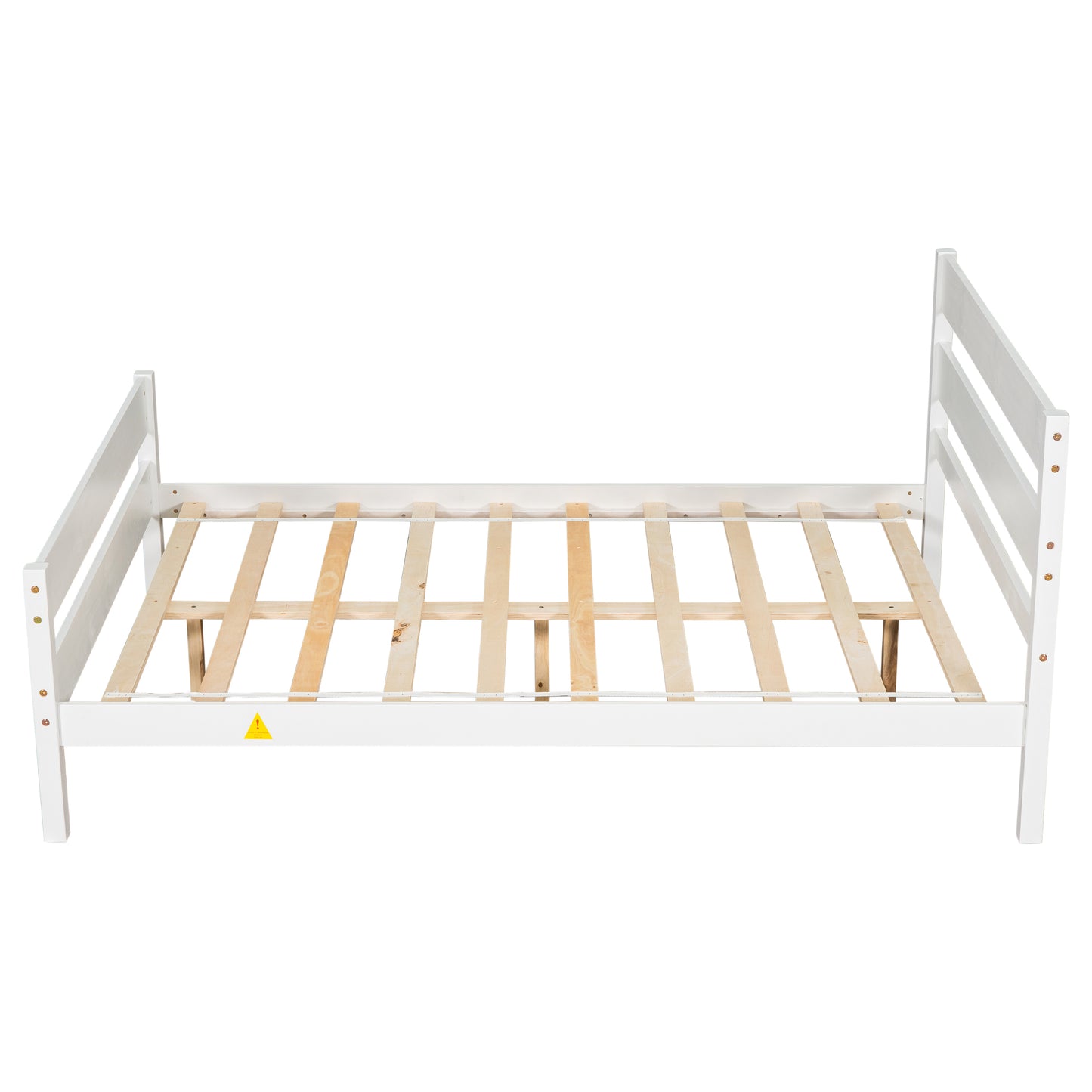 iRerts Full Platform Bed Frame with Headboard and Footboard, Wood Full Size Bed Frame, Modern Platform Bed Frame Full Size with Wood Slat Support, No Box Spring Needed, White