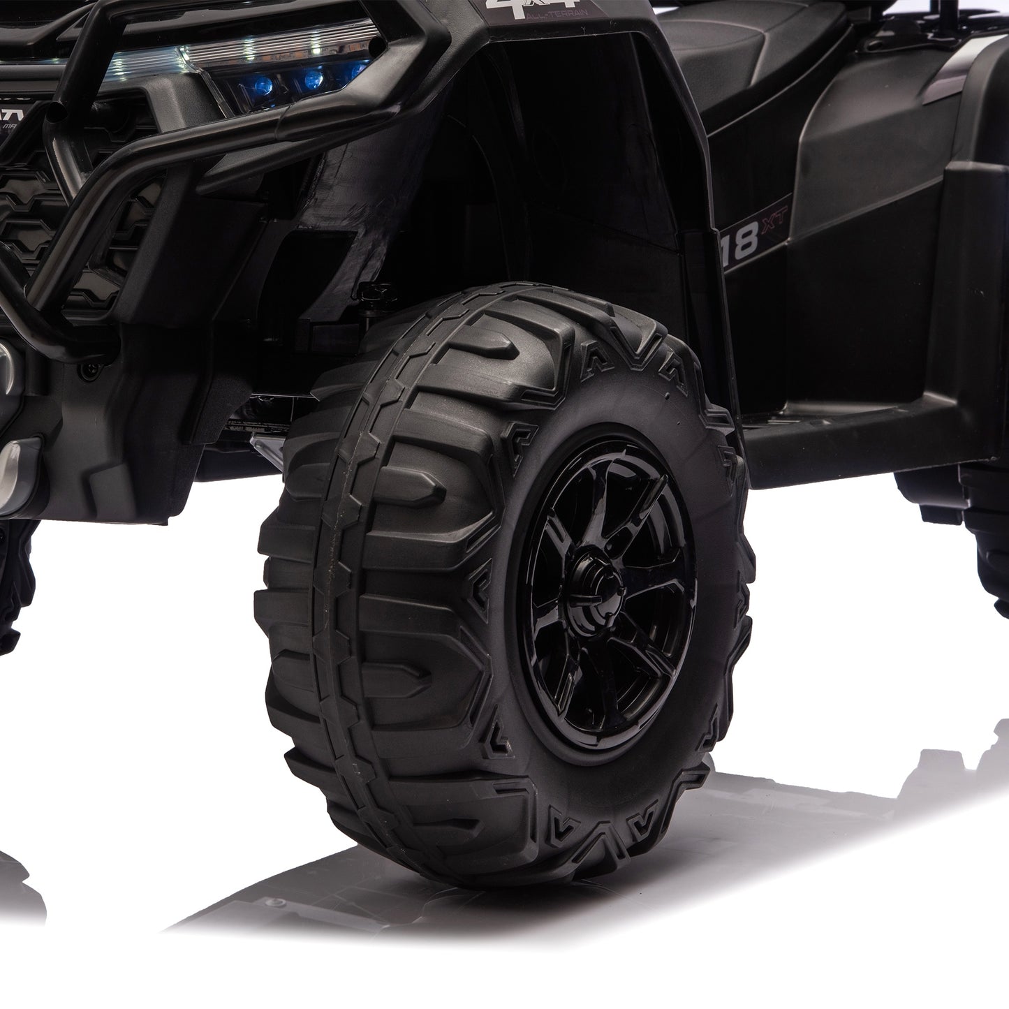 iRerts 24V Ride on ATV, Powered Ride on Toys Electric 4 Wheeler for Boys Girls Ages 3-6 Gifts, Kids Ride on Car Electric Vehicle with Multi-Color Lights, Bluetooth, Music, USB Port, Black