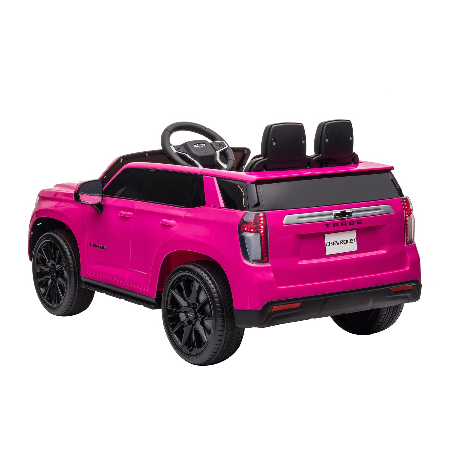 iRerts 12V Battery Powered Ride on Cars with Remote Control, Licensed Chevrolet Tahoe Kids Electric Cars for 3-6 Ages Kids Gift, Ride On Toy with Bluetooth, Music, MP3/USB/AUX Port, LED Light, Pink