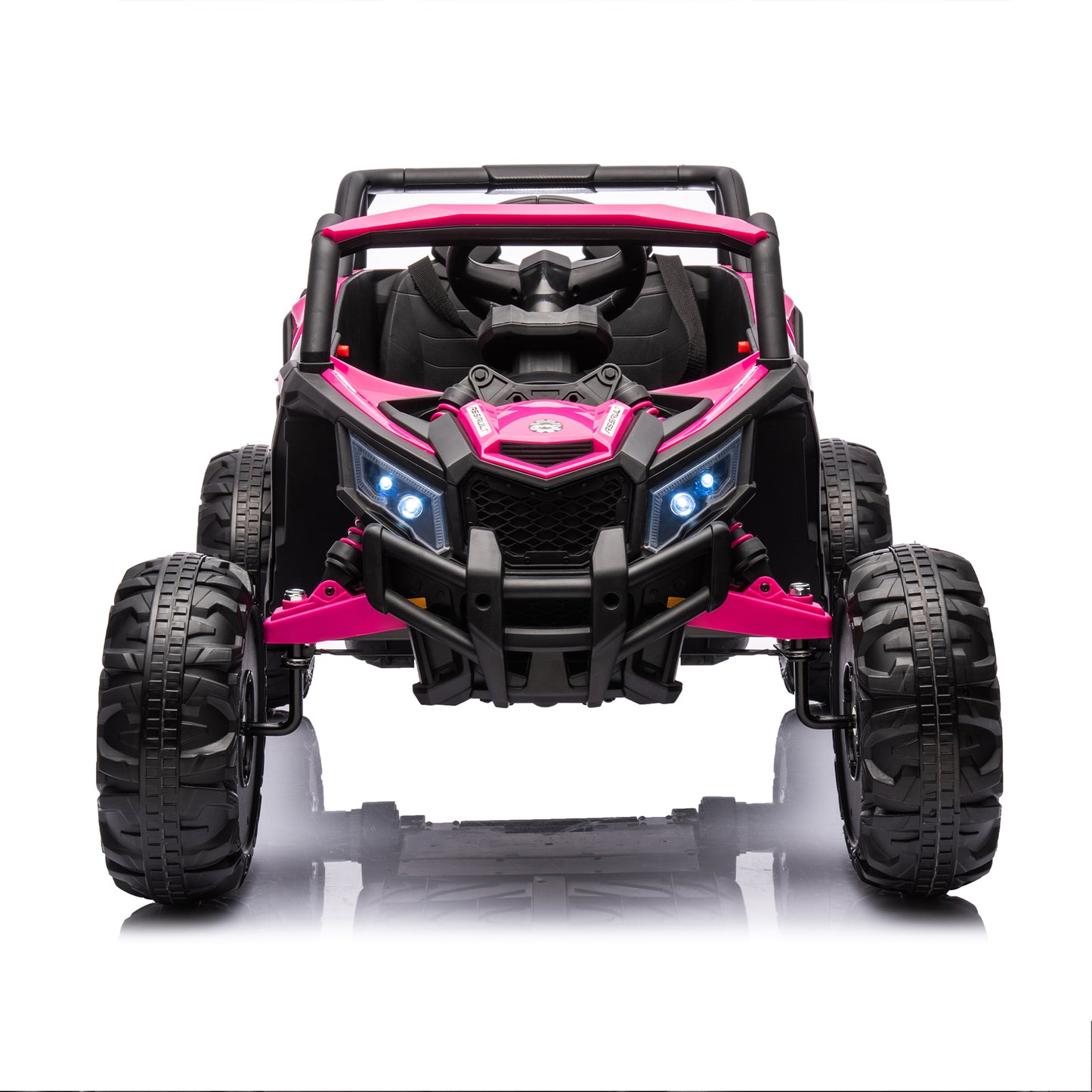 iRerts Pink 12V Battery Powered Ride on UTV Cars for Boys Girls, Kids Ride on Toys with Remote Control, Music, LED Light, USB, Bluetooth, 4 Wheels Kids Electric Vehicle for Christmas Birthday Gifts