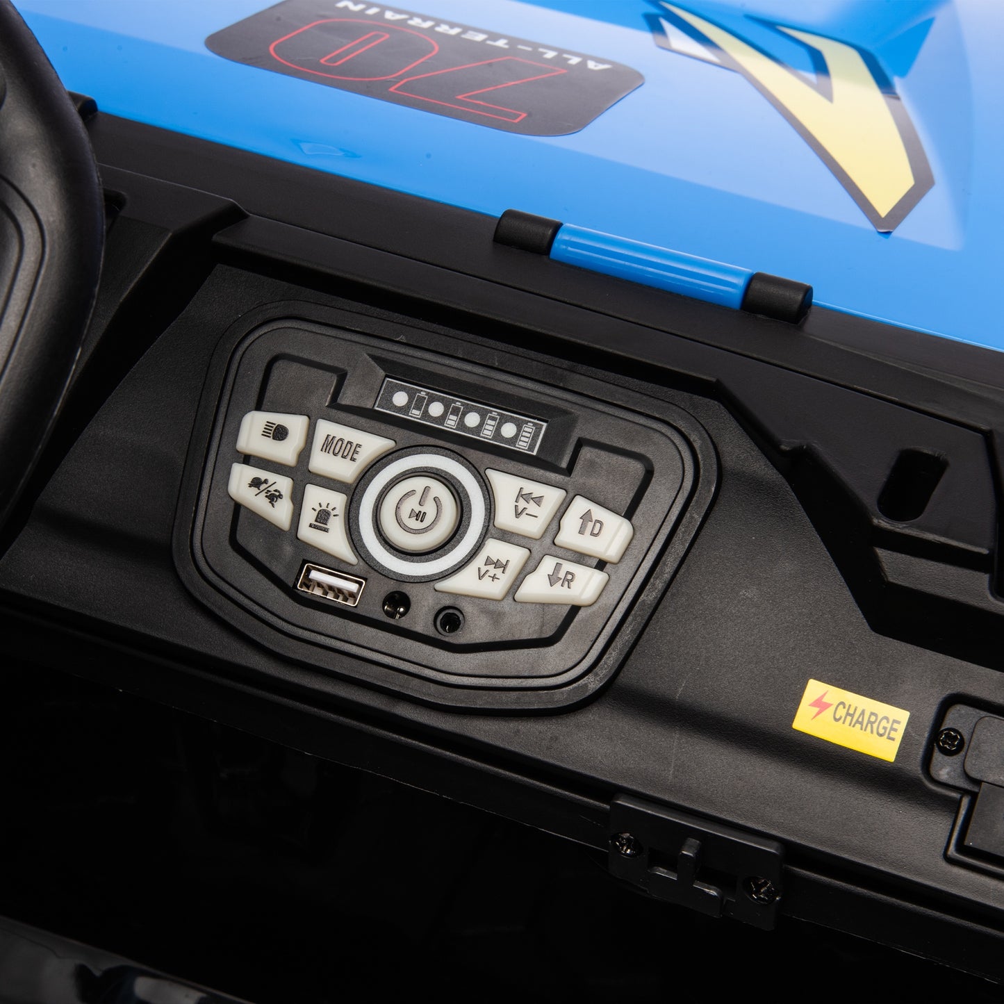 iRerts 24V Powered Ride on Cars, Ride on Toys for Big Kids Ages 3-8, Kids Police Car Electric Vehicles with Remote Control, Bluetooth, MP3/USB Ports, 4 Wheels Spring Suspension, Megaphone, Blue