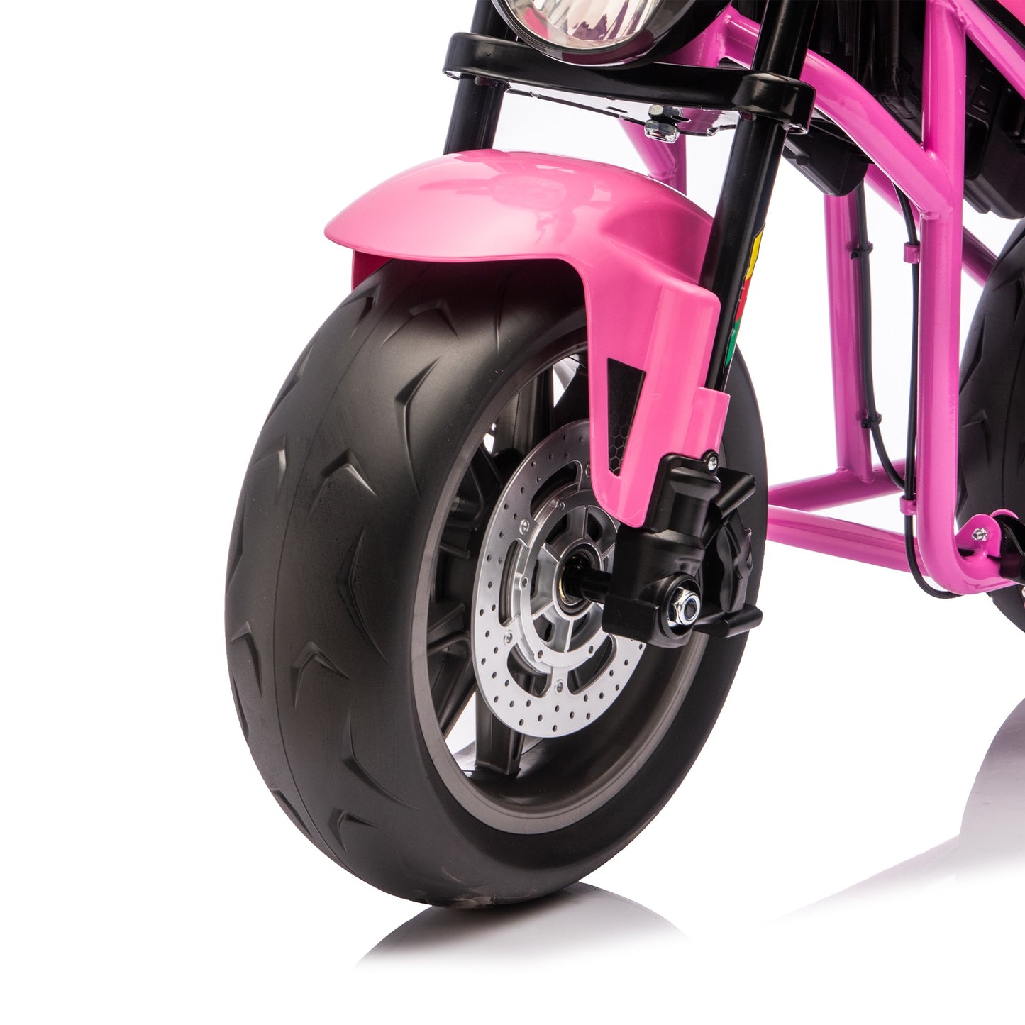iRerts 24V Ride on Toys for Big Kids, Electric Ride on XL Muscle Motorcycle, Kids Electric Motorcycle for Boys Girls Ages 6+, Kids Motorcycle with Music, LED Light, Dual Suspension, 11.18 MPH, Pink