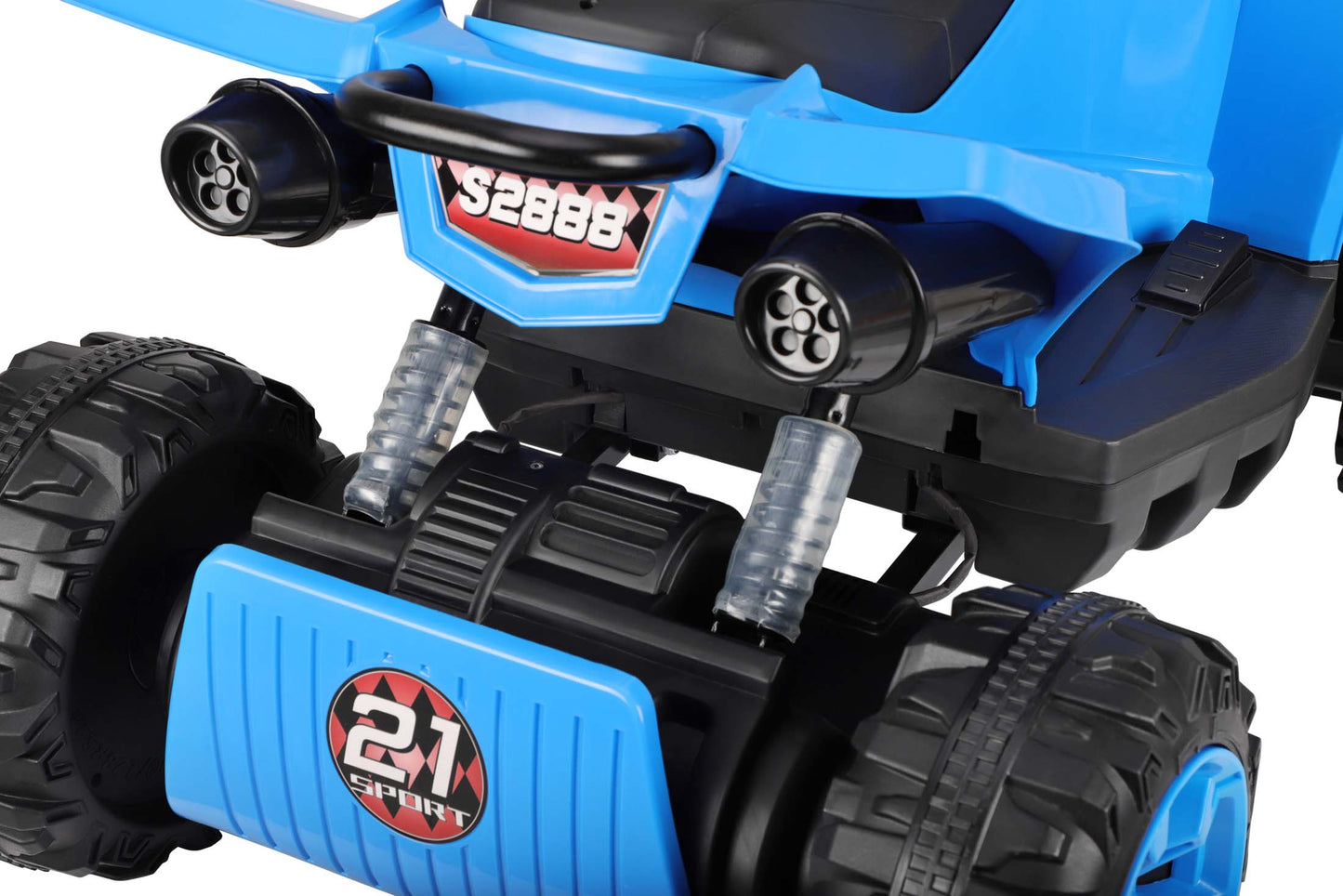 24V Battery Powered Ride on ATV, 4WD Kids Ride on Cars with Bluetooth, Music, LED Light, USB/AUX Ports, Ride on Toys Electric Cars for Kids Boys Girls 3-8 Ages Gifts, Blue