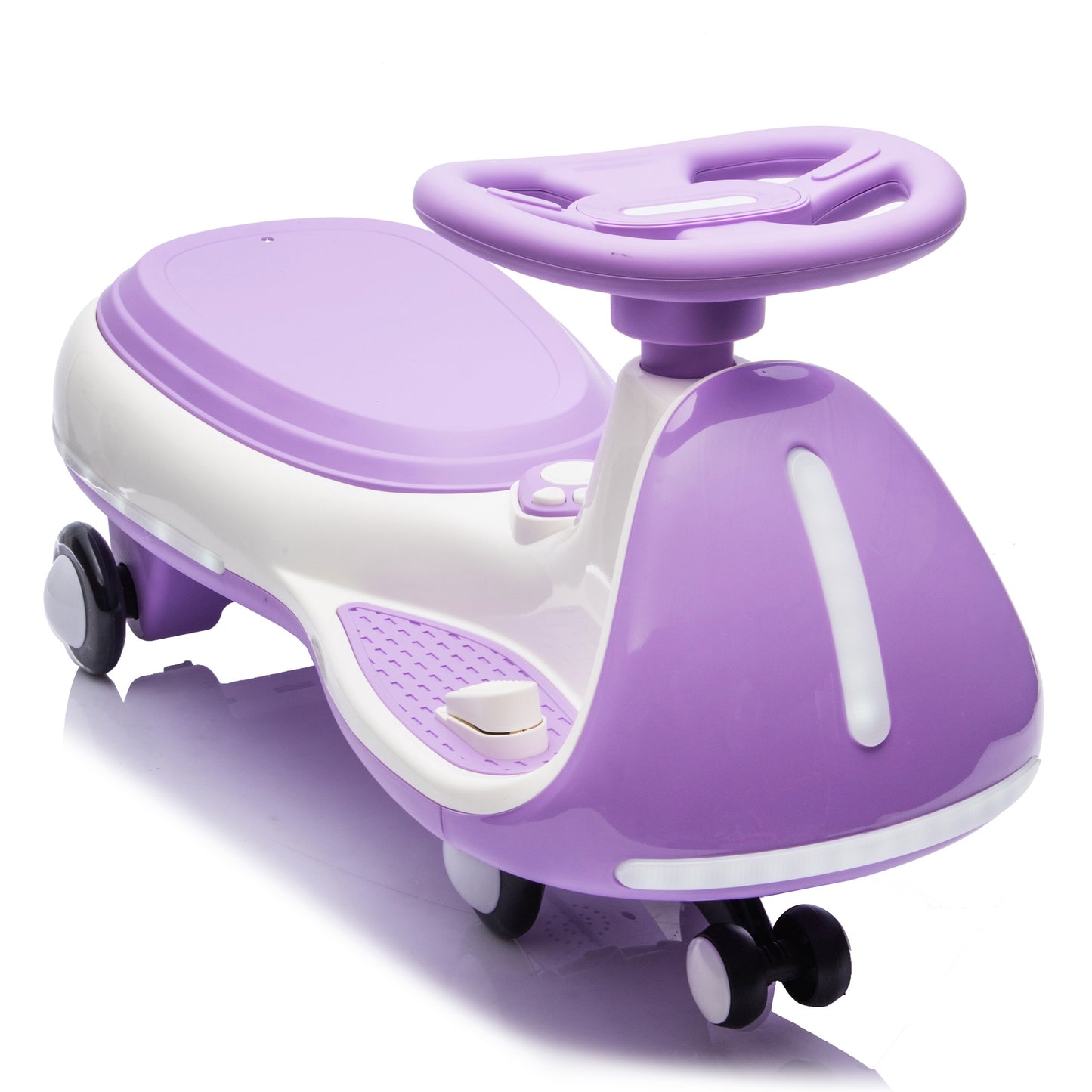 12V Electric Wiggle Car, Powered Ride on Toys for Kids with Flashing PU Wheels, Bluetooth Music, 2-in-1 Swing Car Kids Electric Vehicles for Boys Girls Ages 3+, Purple