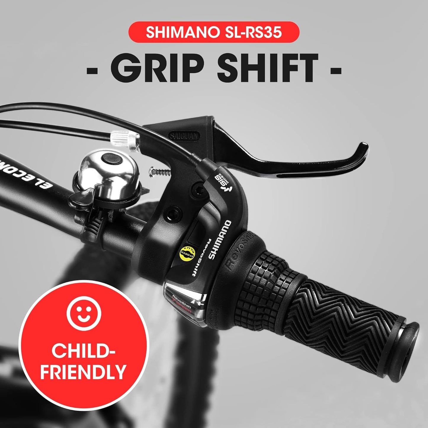 iRerts Mountain Bike for Boys Girls, 20'' Kids Mountain Bike with 7 Speed, Front Suspension, Disc Brake, Kids Bike for 8-12 Years Old, Teenager Children Kids Bicycles, White