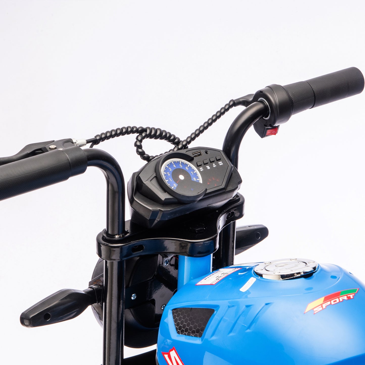 iRerts 24V Ride on Toys for Big Kids, Electric Ride on XL Muscle Motorcycle, Kids Electric Motorcycle for Boys Girls Ages 6+, Kids Motorcycle with Music, LED Light, Dual Suspension, 11.18 MPH, Blue