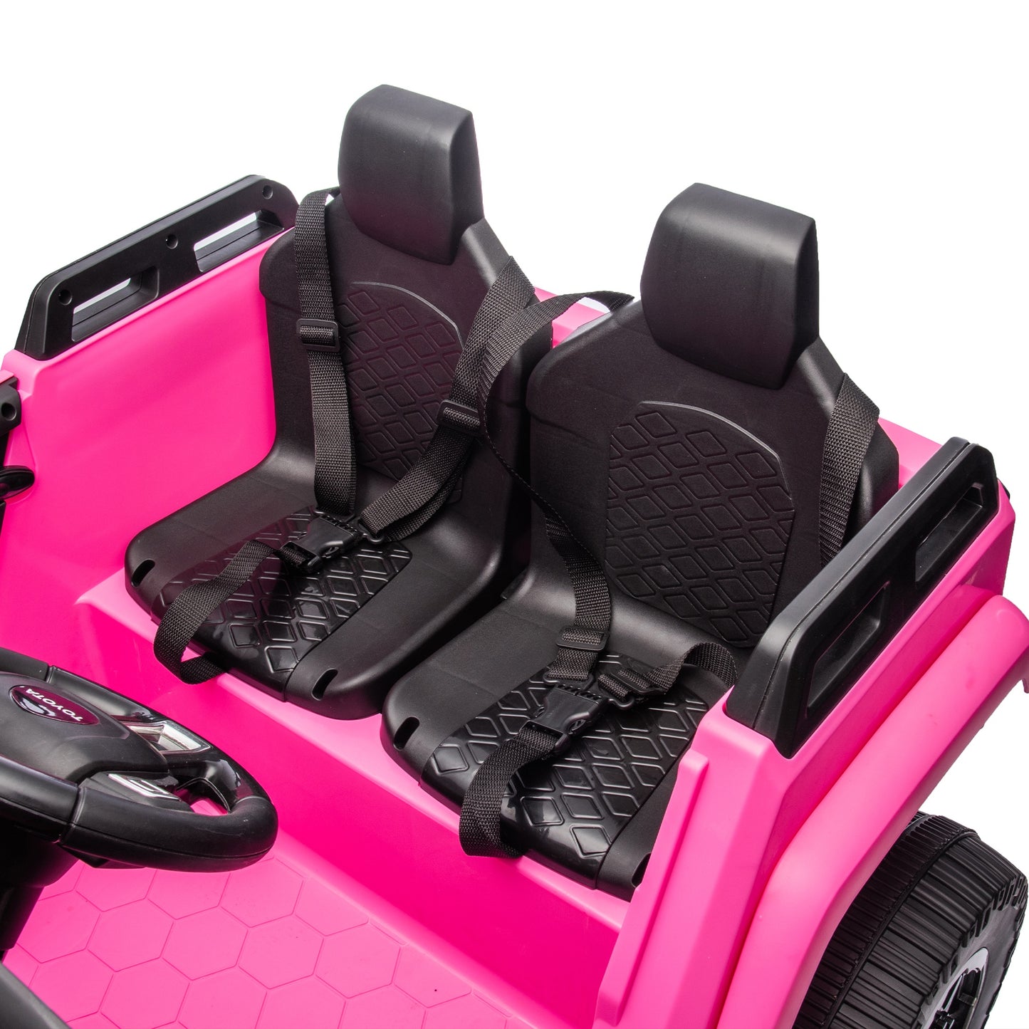 Licensed Toyota LC250 24V 2 Seater Ride On Car, Powered Ride on Toys with Remote Control, Shovel, Bluetooth Music, 4WD 220W Motor, 4 Wheels Suspension, Electric Truck for Kids Boy Girl Ages 3-8, Pink