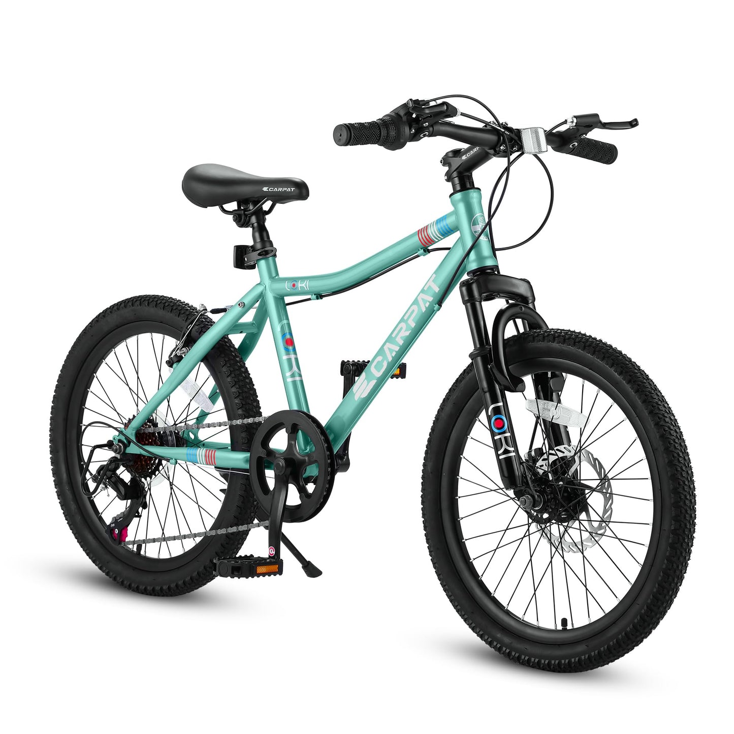 iRerts Mountain Bike for Boys Girls, 20'' Kids Mountain Bike with 7 Speed, Front Suspension, Disc Brake, Kids Bike for 8-12 Years Old, Teenager Children Kids Bicycles, Green