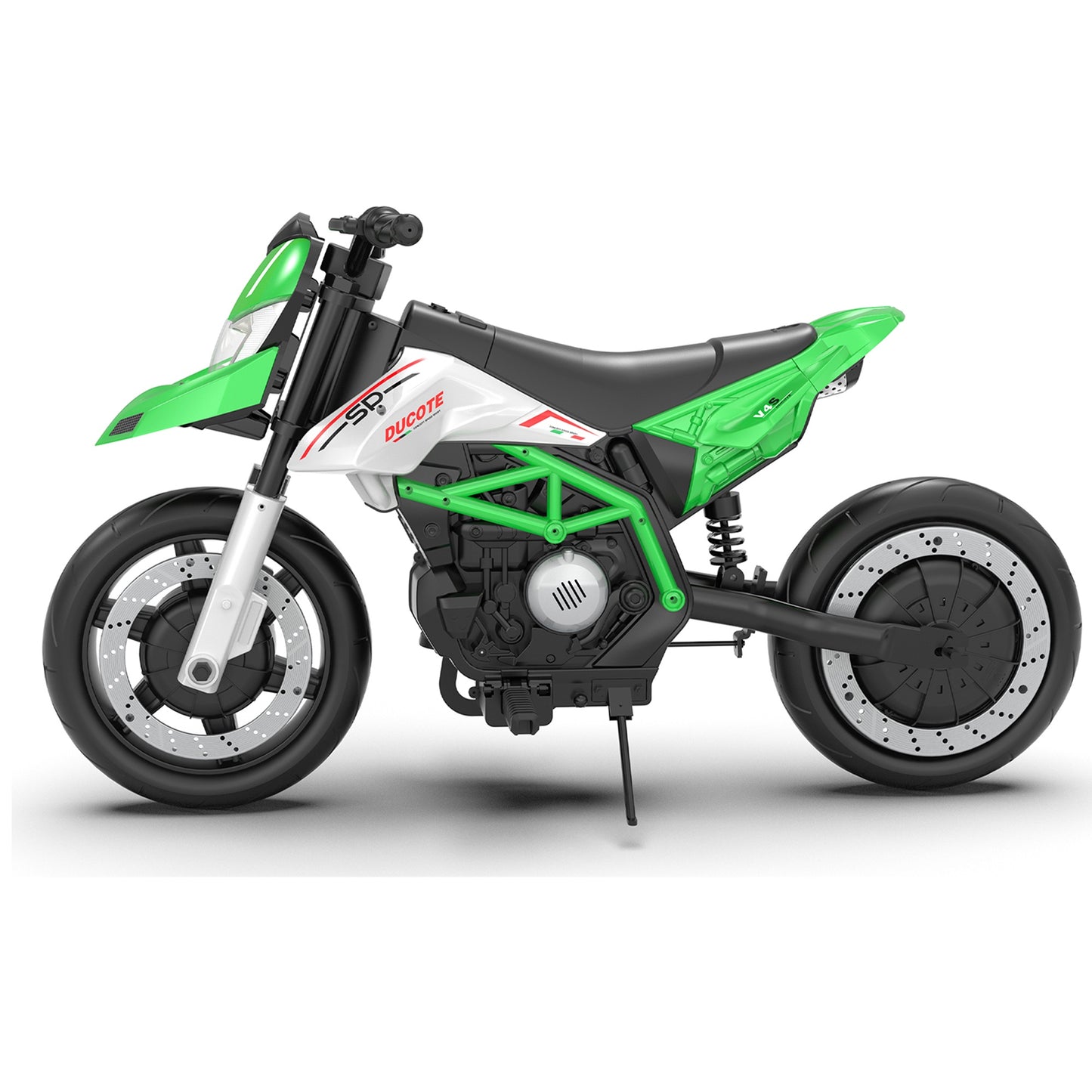 iRerts 24V Electric Dirt Bike for Kids, 200W Kids Electric Bike for Boys Girls Ages 6+, Kids Ride on Motorcycle with EVA Wheels, Suspension System, Safe Speed 4.35-9 MPH, Bluetooth Music, Green