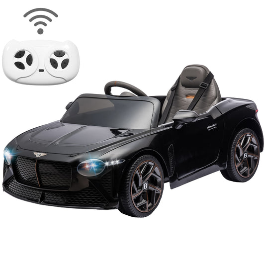 12V Ride On Car with Remote Control, Licensed Bentley Mulsanne Kids Electric Car with Bluetooth, Music, USB, MP3, LED Light, Battery Powered Electric Ride On Vehicle for Boy Girl Birthday Gift, Black