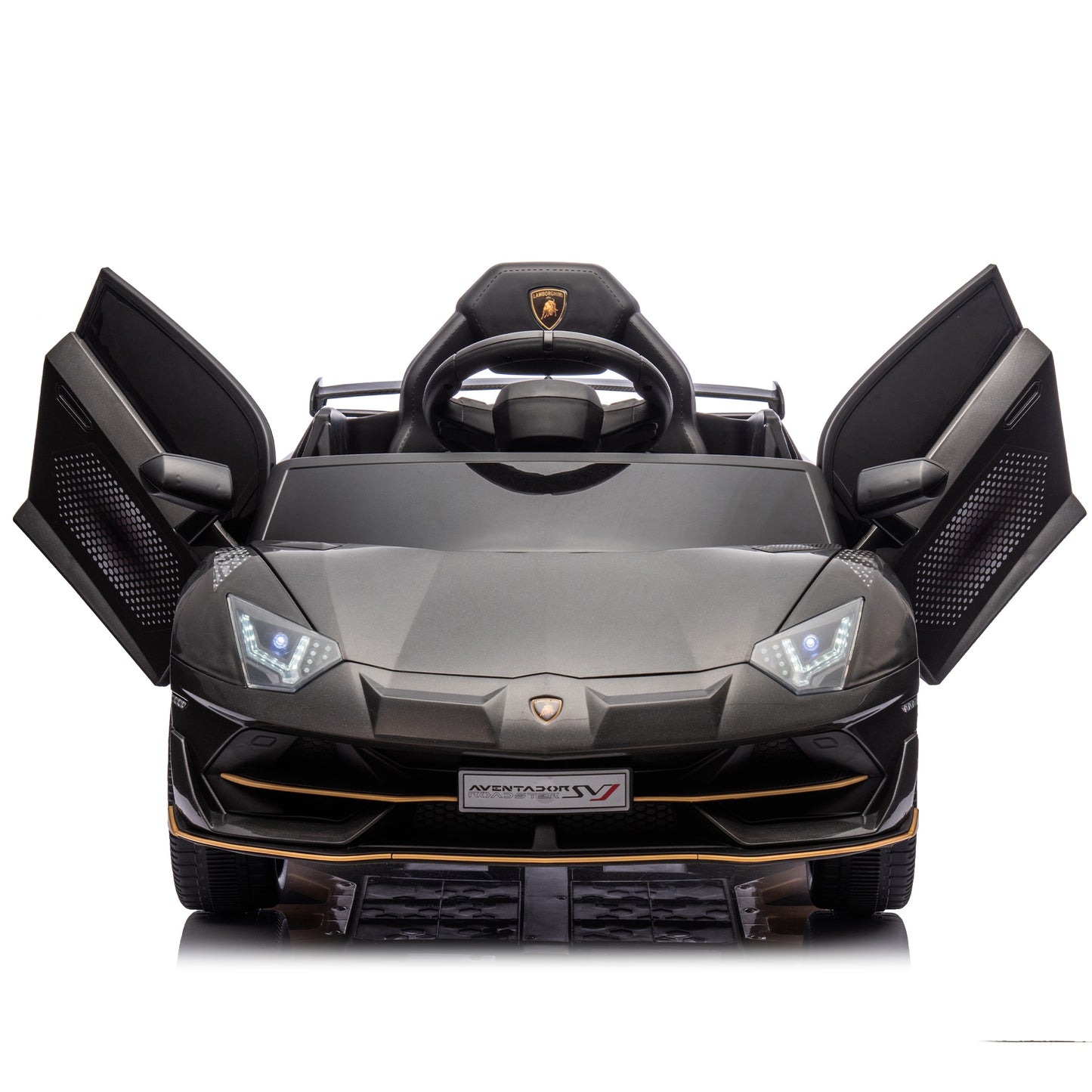 12V Powered Ride On Cars, Lamborghini Aventador Xago Kids Car Electric Vehicle for Girls Boys Christmas Gifts, Kids Ride on Toys with Remote Control, Bluetooth, Music, MP3/USB Ports, LED lights, White
