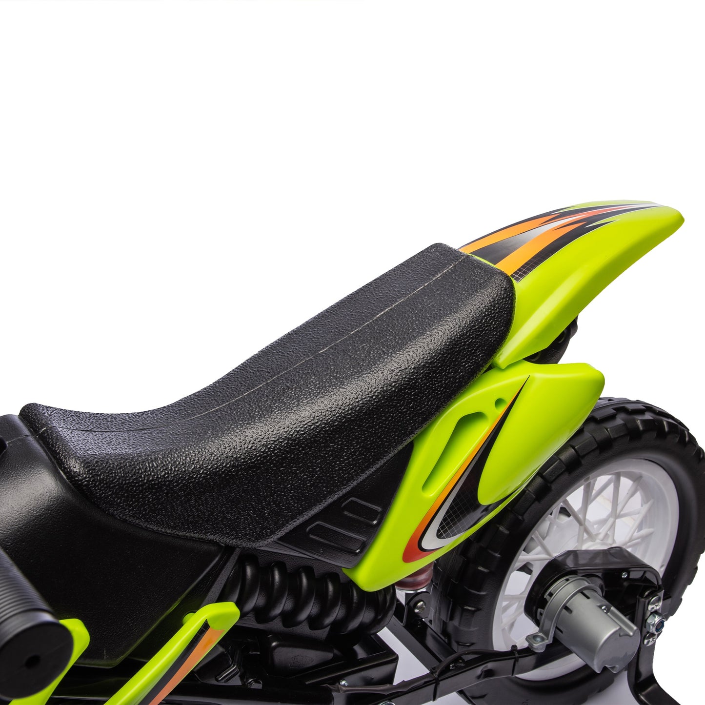 iRerts 12V Electric Dirt Bike with Twist Grip Throttle, Powered Ride on Motorcycle with 2 Training Wheels, Rear suspension, Ride on Toys Kids Motorcycle for Boys Girls Gifts Ages 3-8, Green